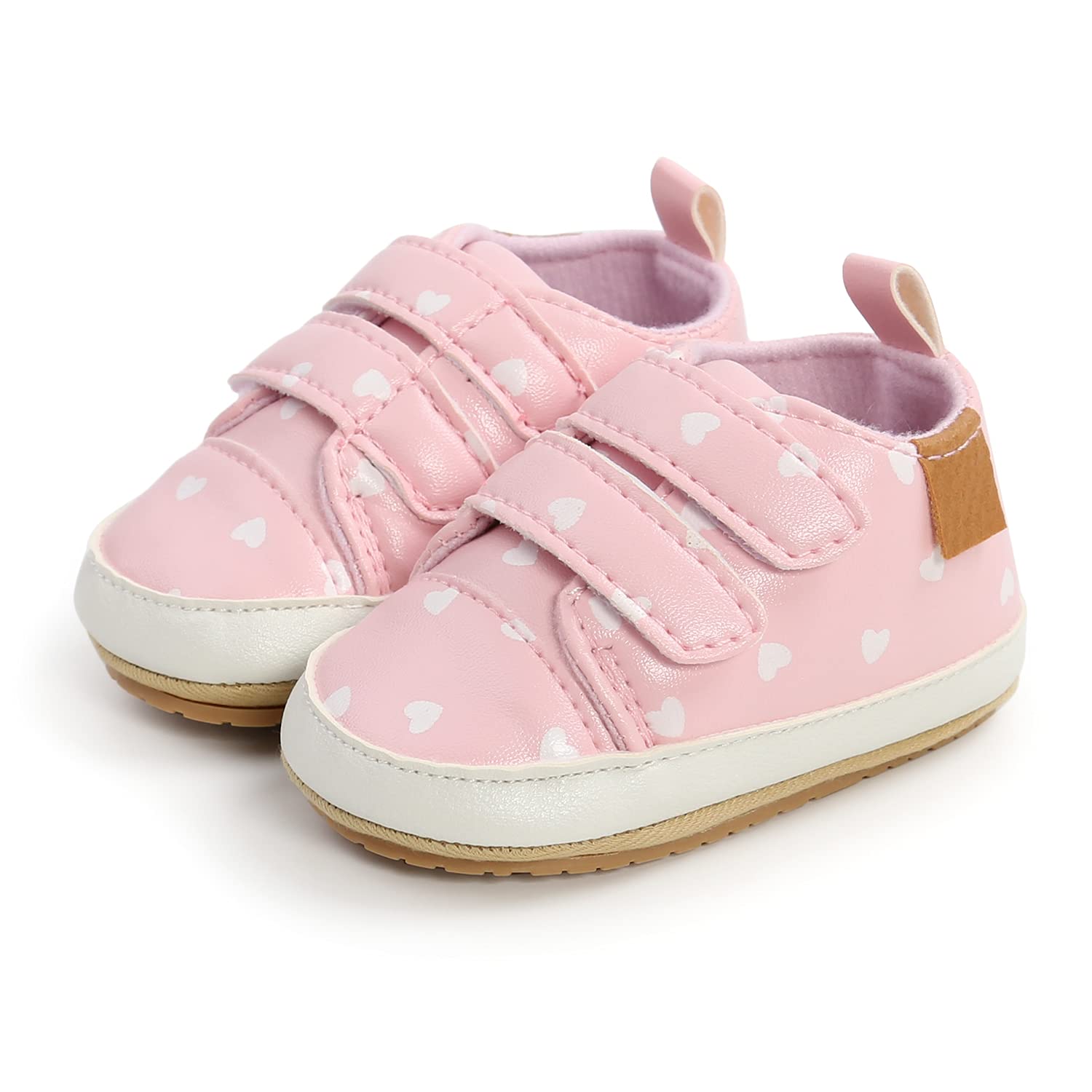 MK MATT KEELY Baby Girl First Walking Shoes Anti-Slip Soft PU Leather Sneakers for Infant Toddler