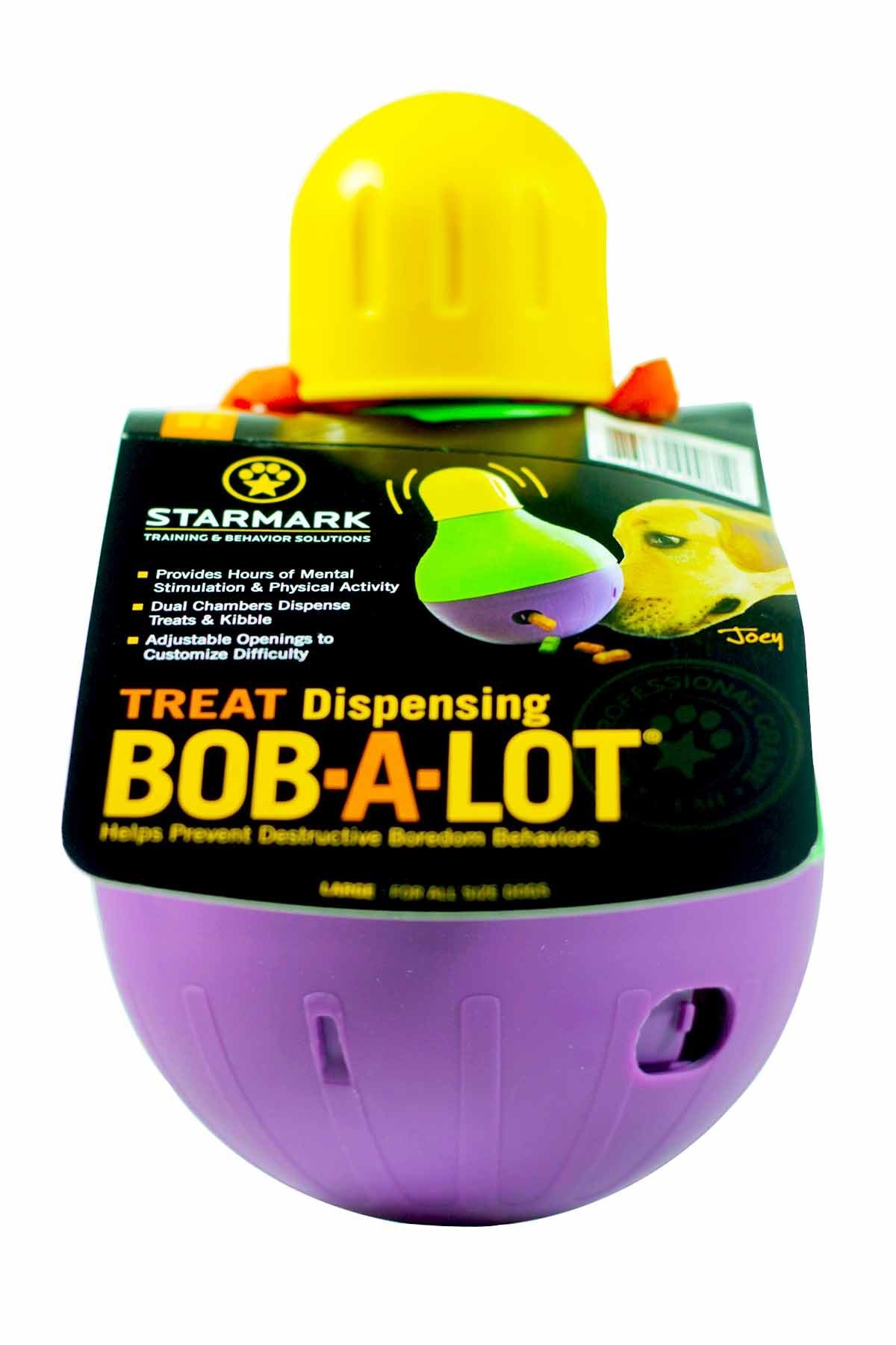 StarmarkBob-A-Lot Interactive Dog Pet Toy, Large, Yellow/Green/Purple