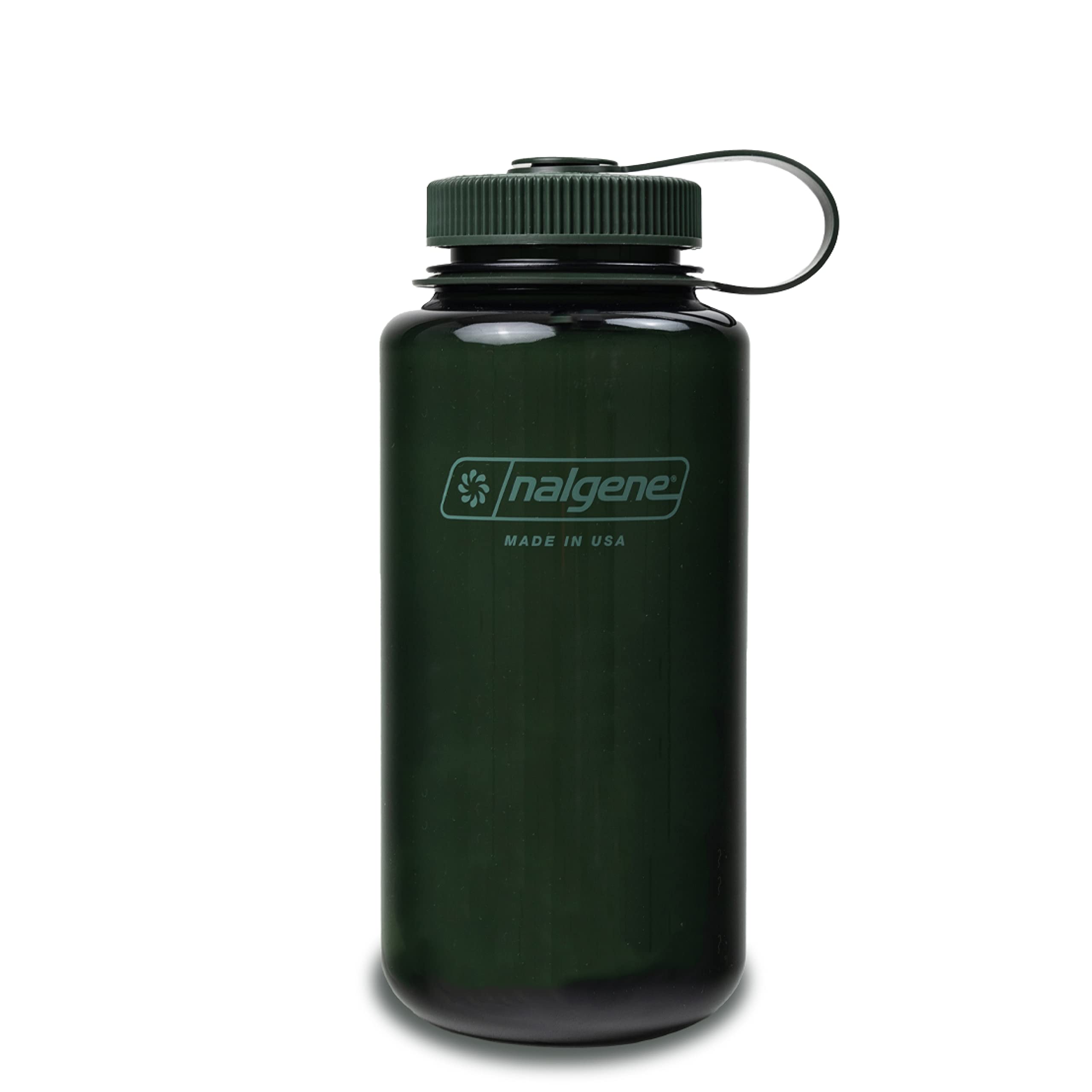 NalgeneMonochrome Collection Water Bottle, BPA-Free Water Bottle Made of Recycled Materials, Reusable Water Bottle for Backpacking, Hiking, Gym, 900 ml, Jade