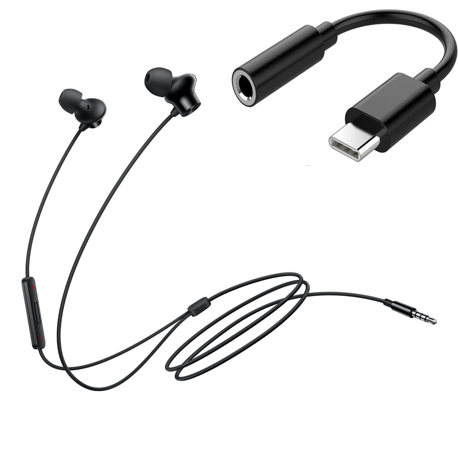 ShopsMany Earphones BT OPE for OPP-O Reno5 Lite/OPP-O Reno 5 Lite Earphone Original Like Wired Stereo Deep Bass Head Hands-Free Headset K Earbud Call/Music (AR12,BLK)