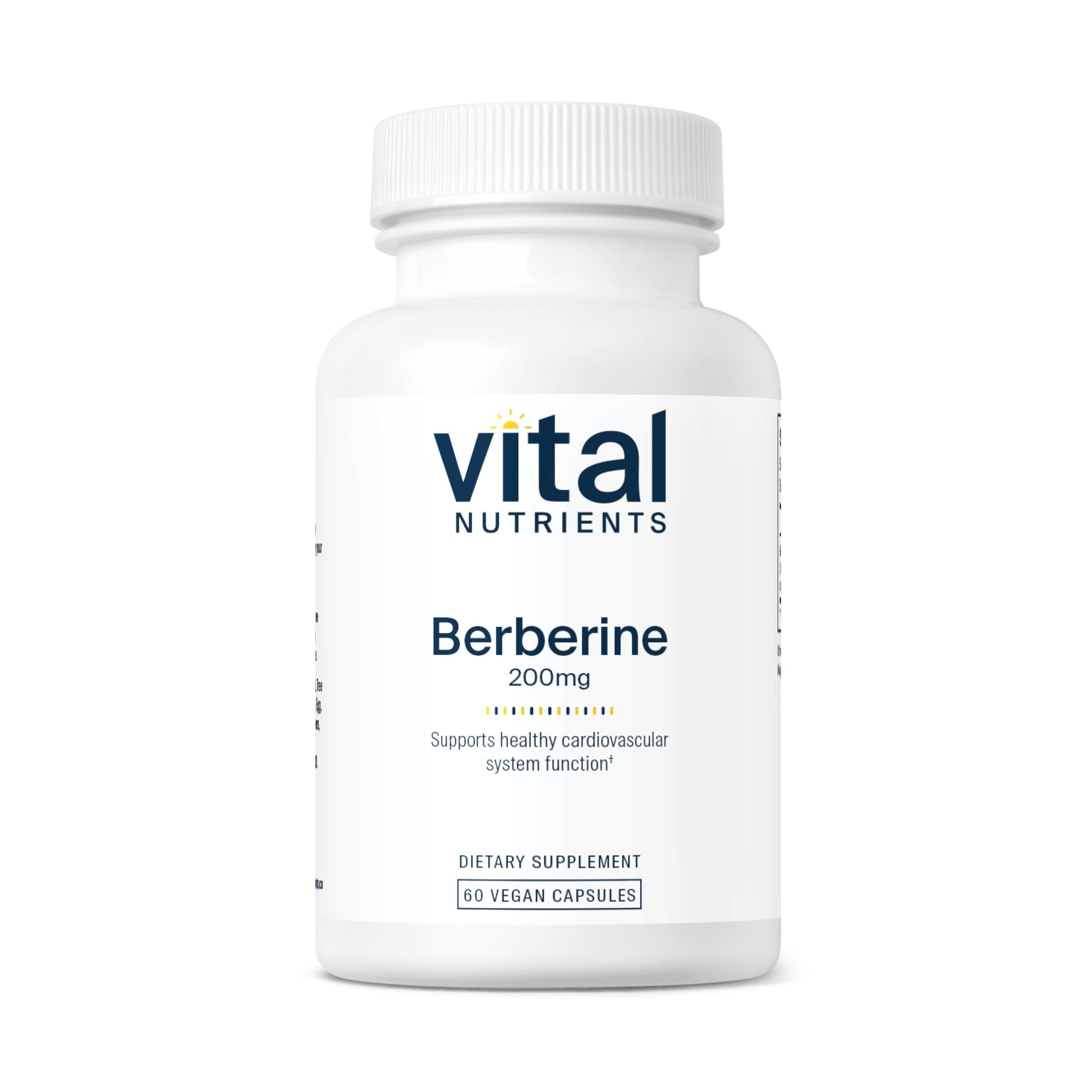 Vital NutrientsBerberine | Supports Healthy Bowel Function and Normal Triglyceride Levels | Vegan Supplement | Gluten, Dairy and Soy Free | 200 mg | 60 Capsules