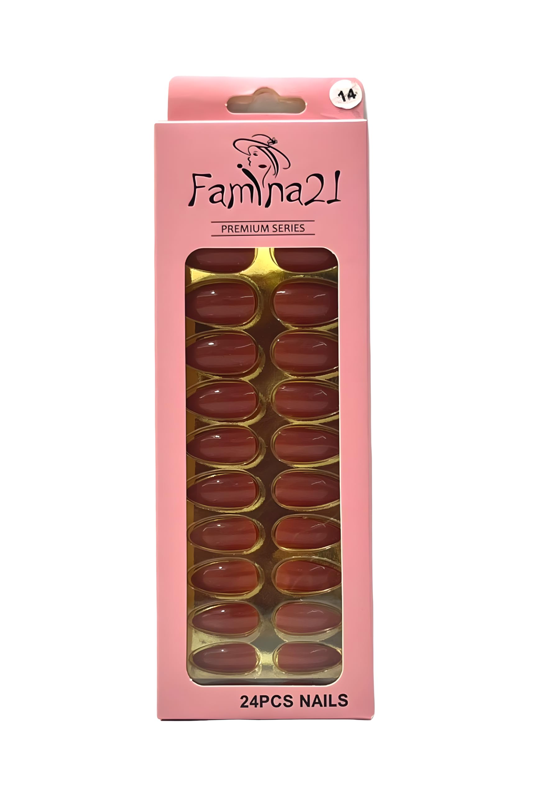 Fake Nails| Famina21 Premium Nails| 24 Pcs With Glue Sticker (14)