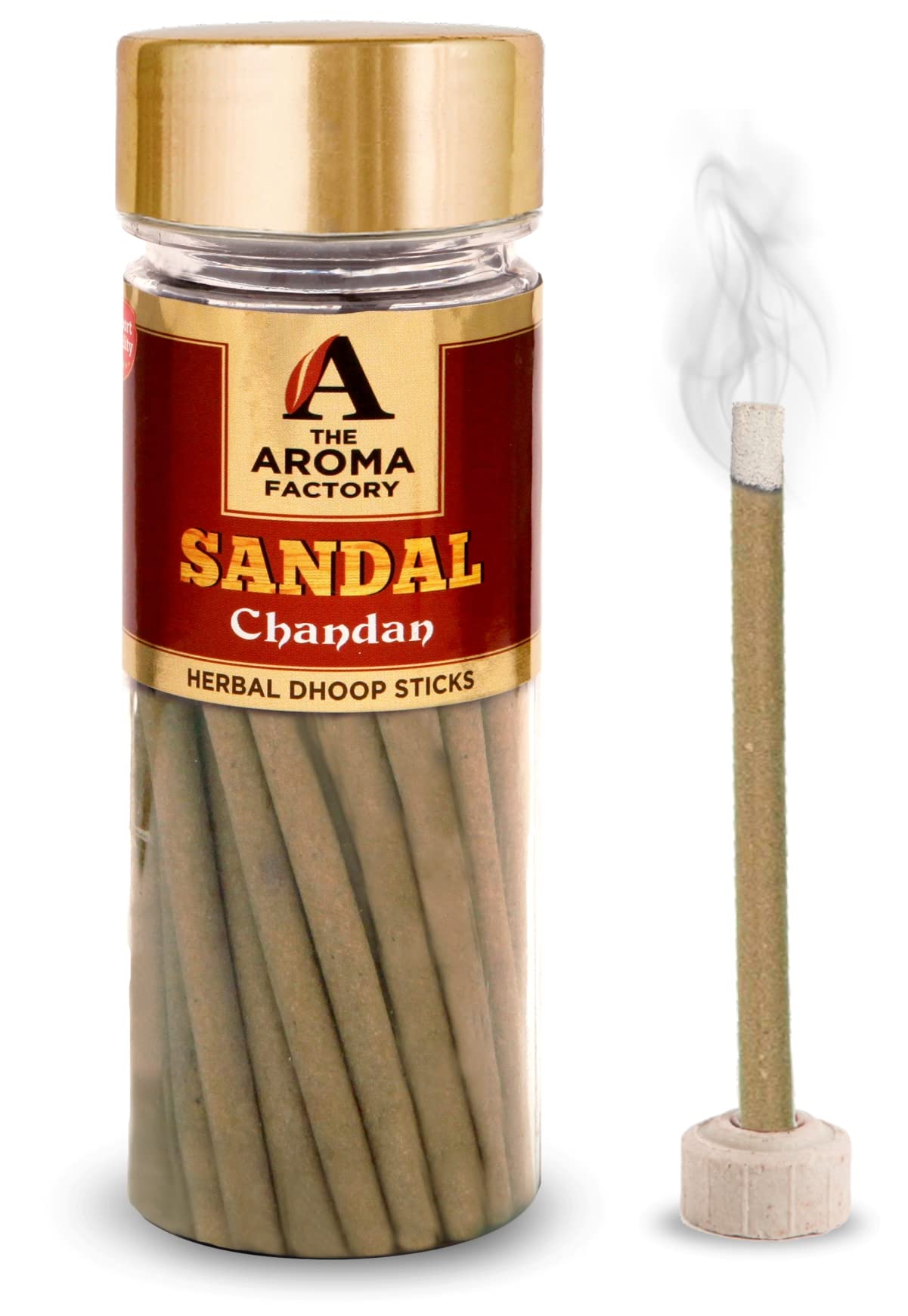 The Aroma Factory Chandan Sandal Woods Dhoop Batti [Free Stand] (Bottle Pack X 40 Sticks)