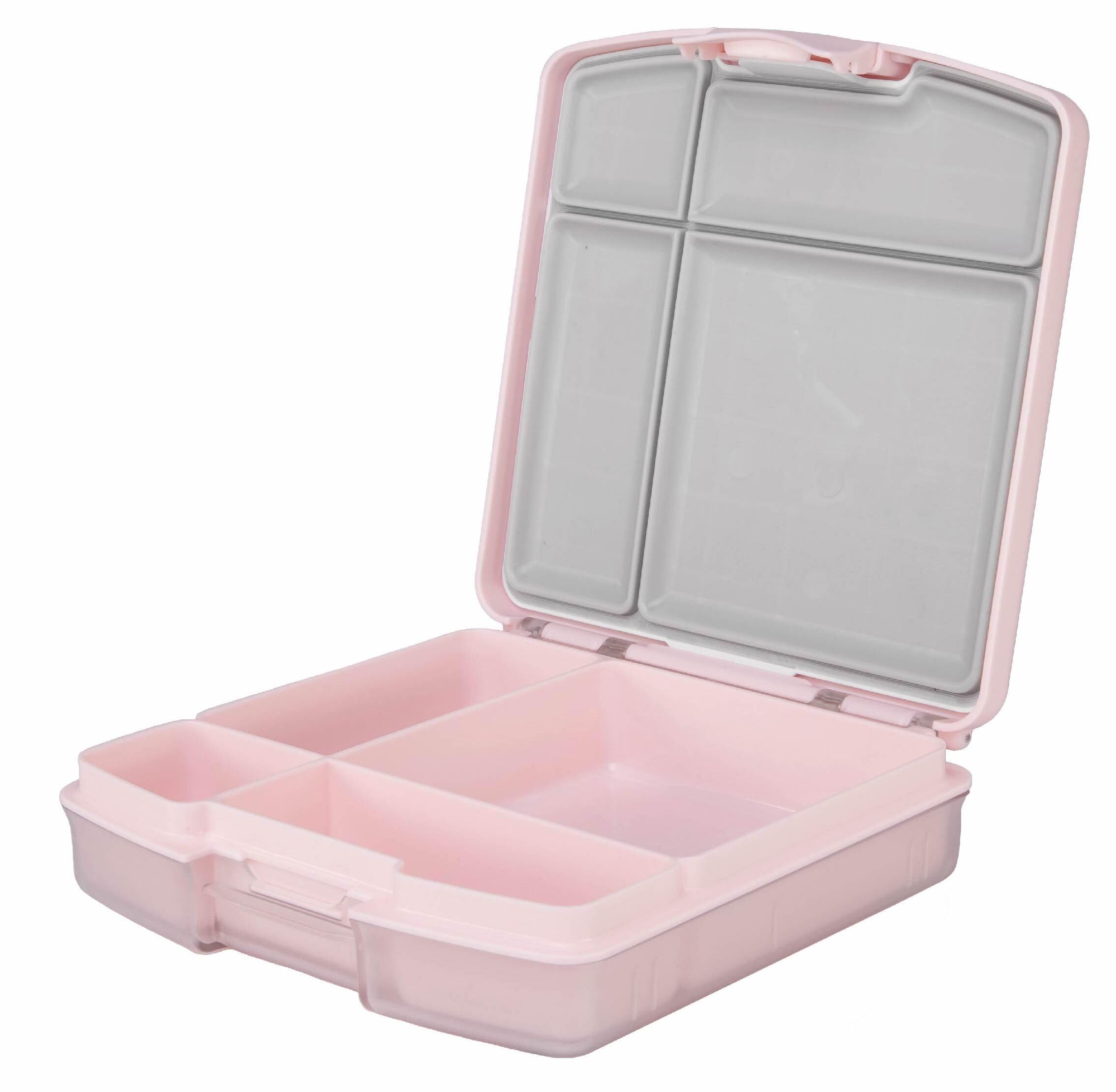 Ubbi Bento Lunch Box for Kids with 4 Compartments, BPA Free, Leakproof, Dishwasher Safe, Lunch Container, Blush Pink