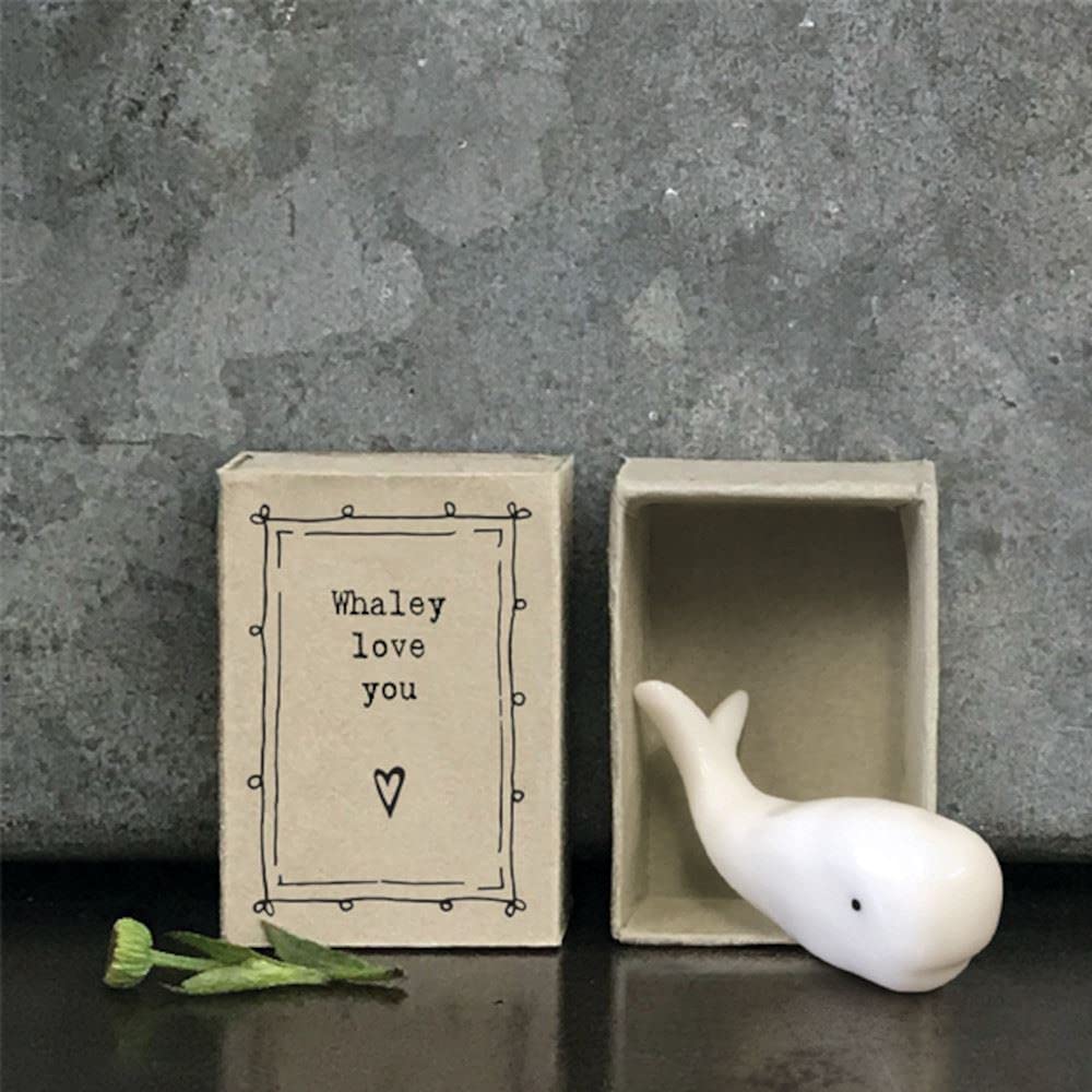 East of IndiaPorcelain Matchbox Whale Sentimental Love You Ornament Gift | Whaley Love You