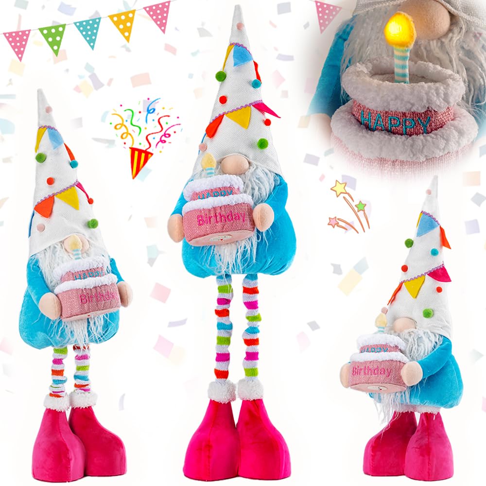 unanscre Large Birthday Gnomes Plush Elf Decoration