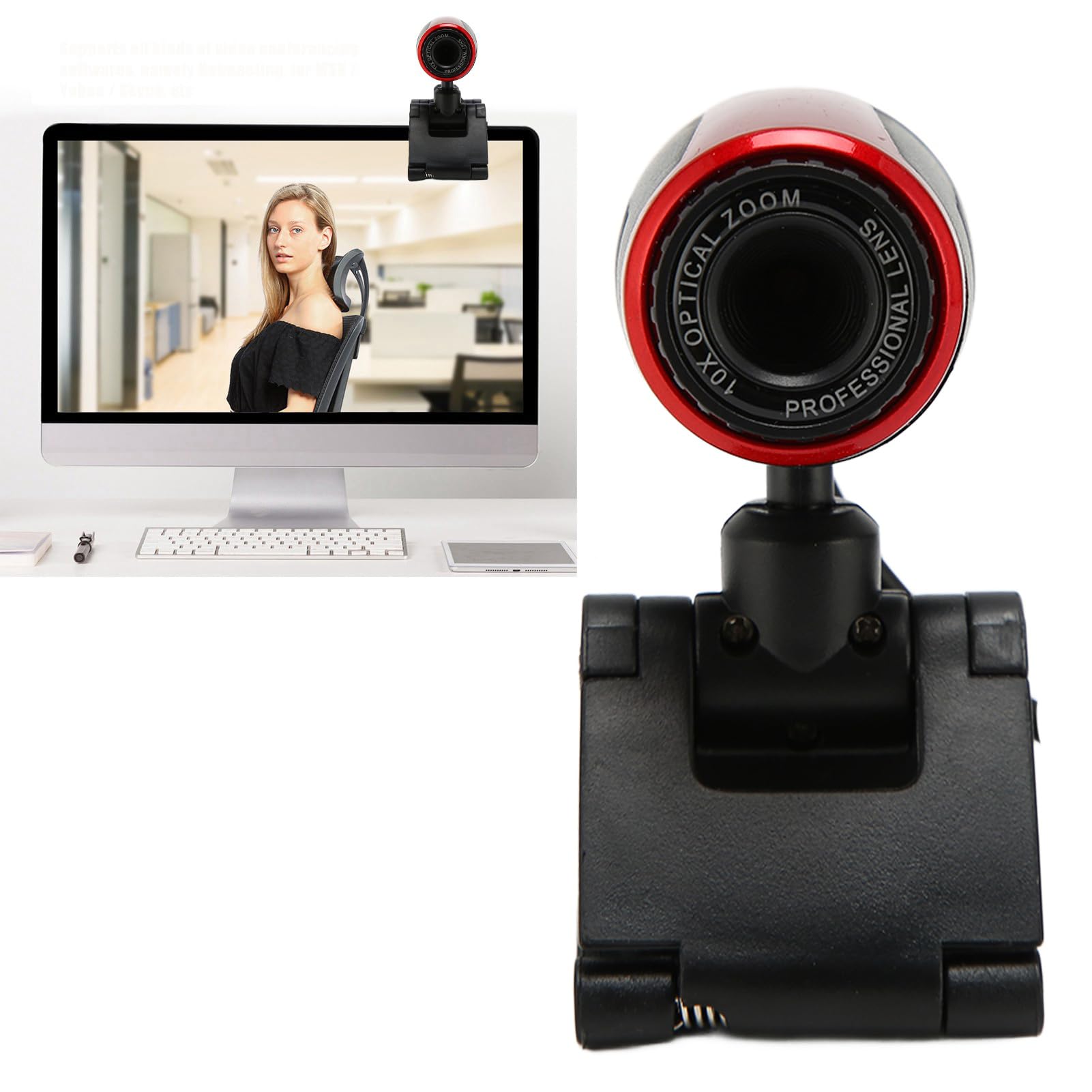 Yunir Webcam with Mic USB 2.0 Plug & Play 16MP HD Web Camera for Computer PC Laptop for Skype/for MSN