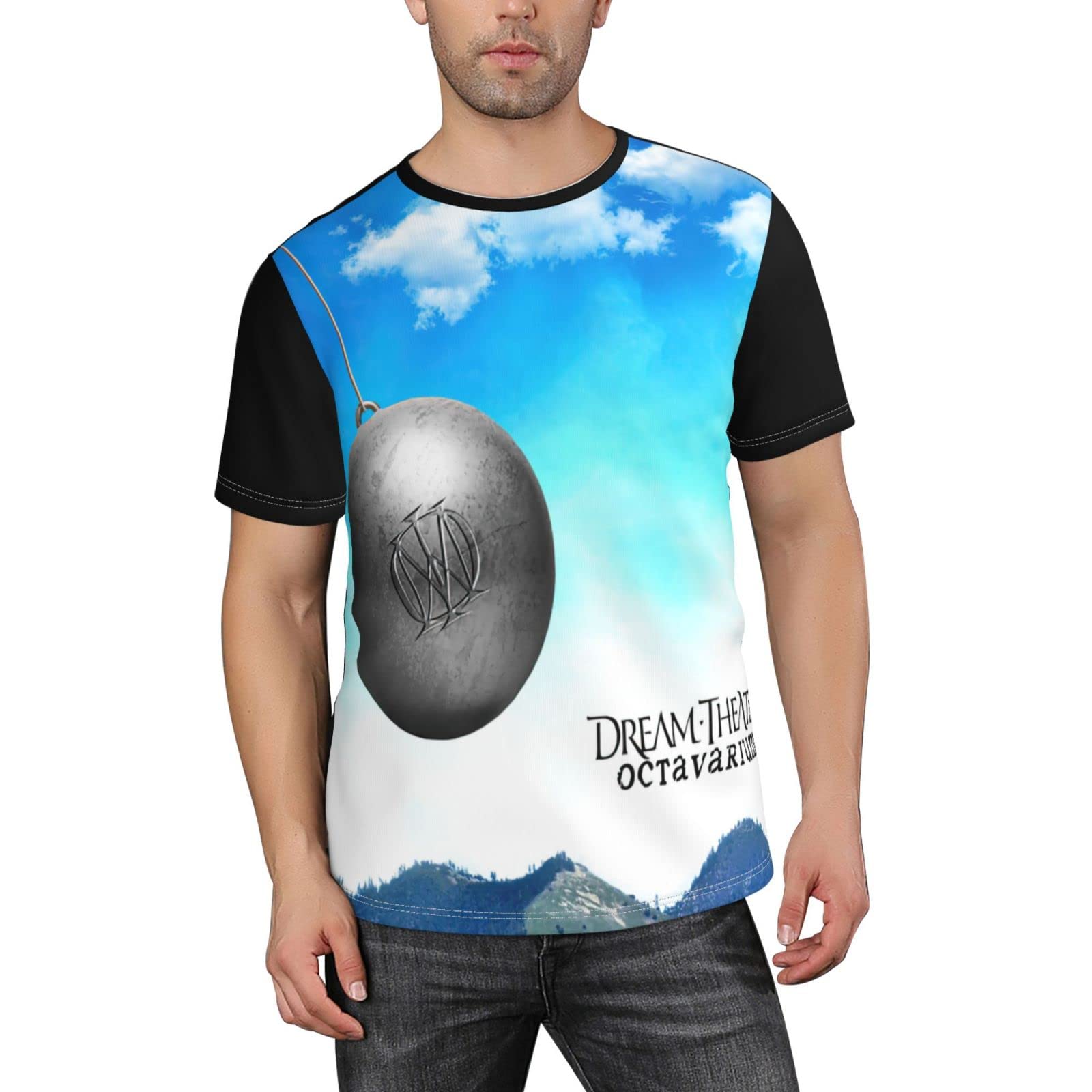 Men's T Shirt Polyester Graphic Short Sleeve Tees Shirt Black