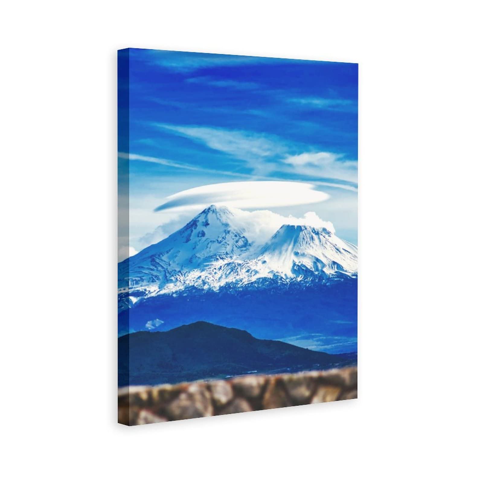 Mount Shasta Snow Mountain Fog Cloud Canvas Poster Bedroom Decor Sports Landscape Office Room Decor Gift 24x36inchs(60x90cm)