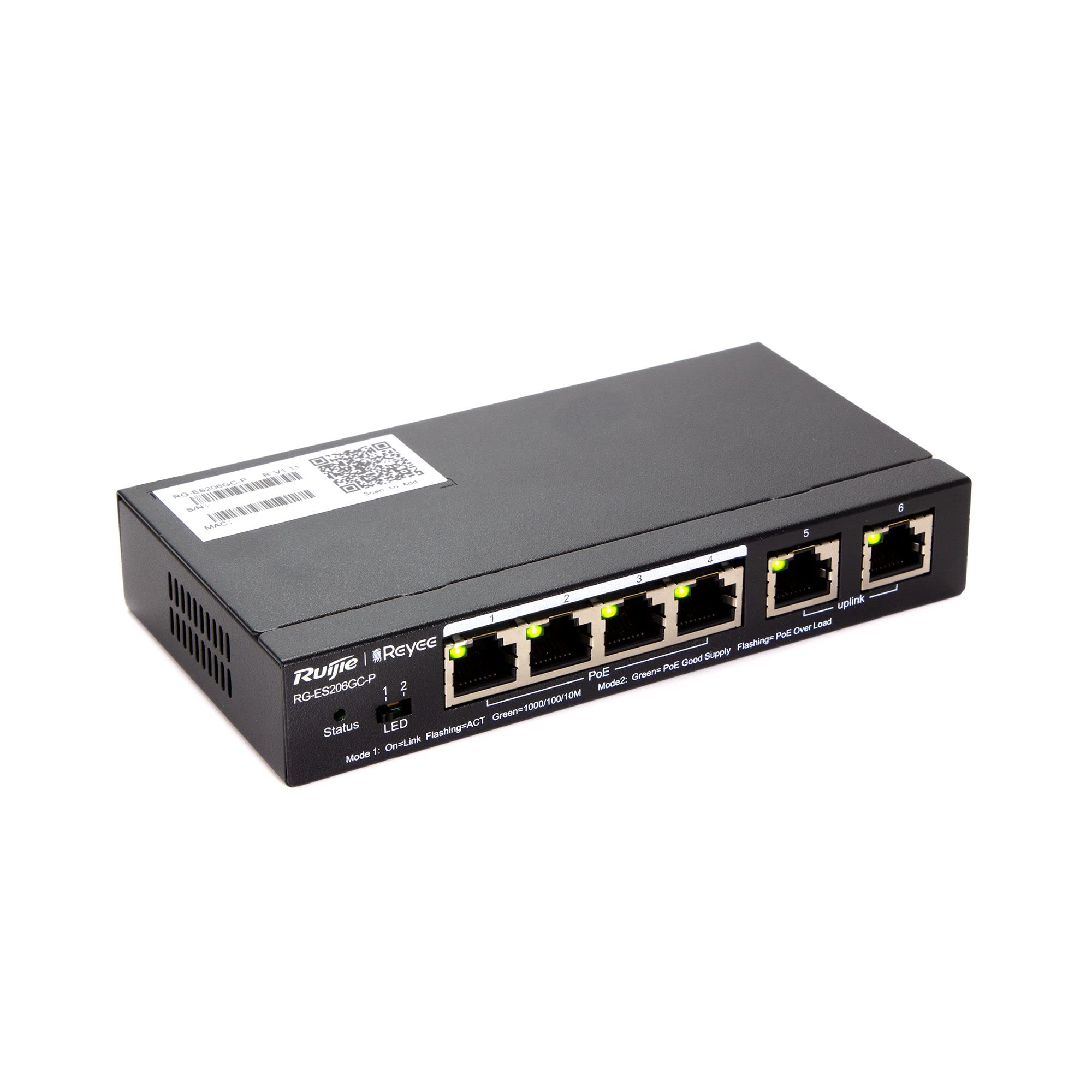 Ruijie Reyee 6-Port Gigabit Managed PoE Switch RG-ES206GC-P