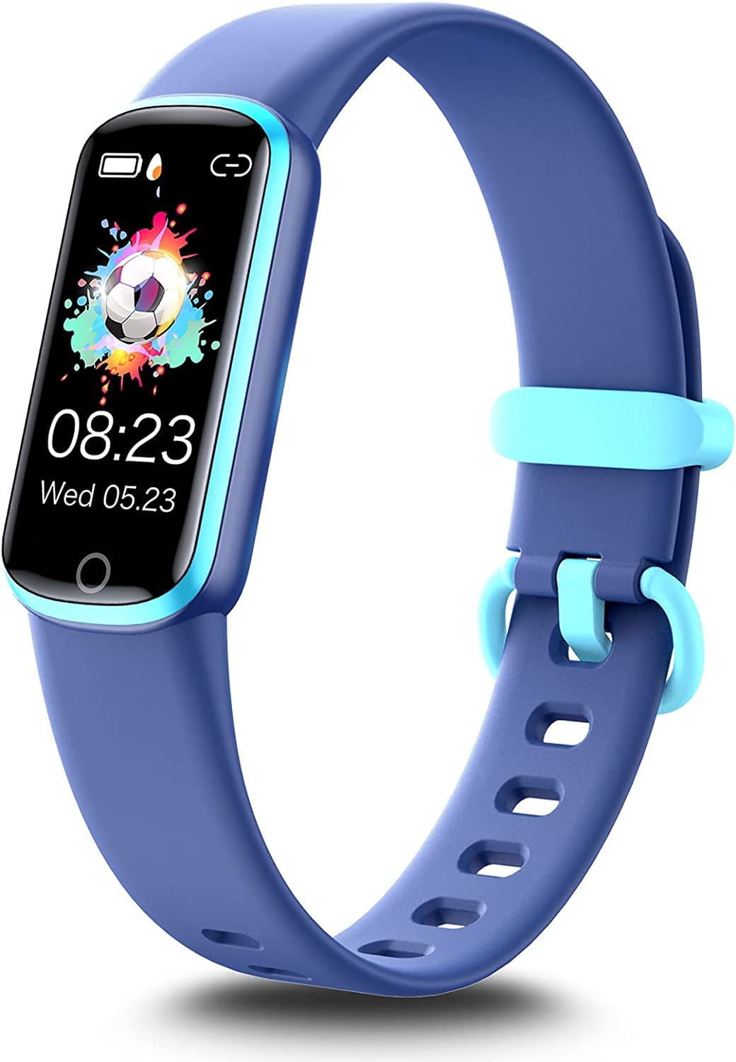 ZONEY Kids Fitness Tracker, Activity Tracker with HR Sleep Monitor,11 Sport Modes Kids Smart Watch with Alarm Clock and Reminder, Step Calories Counter, IP68 Waterproof (Blue)