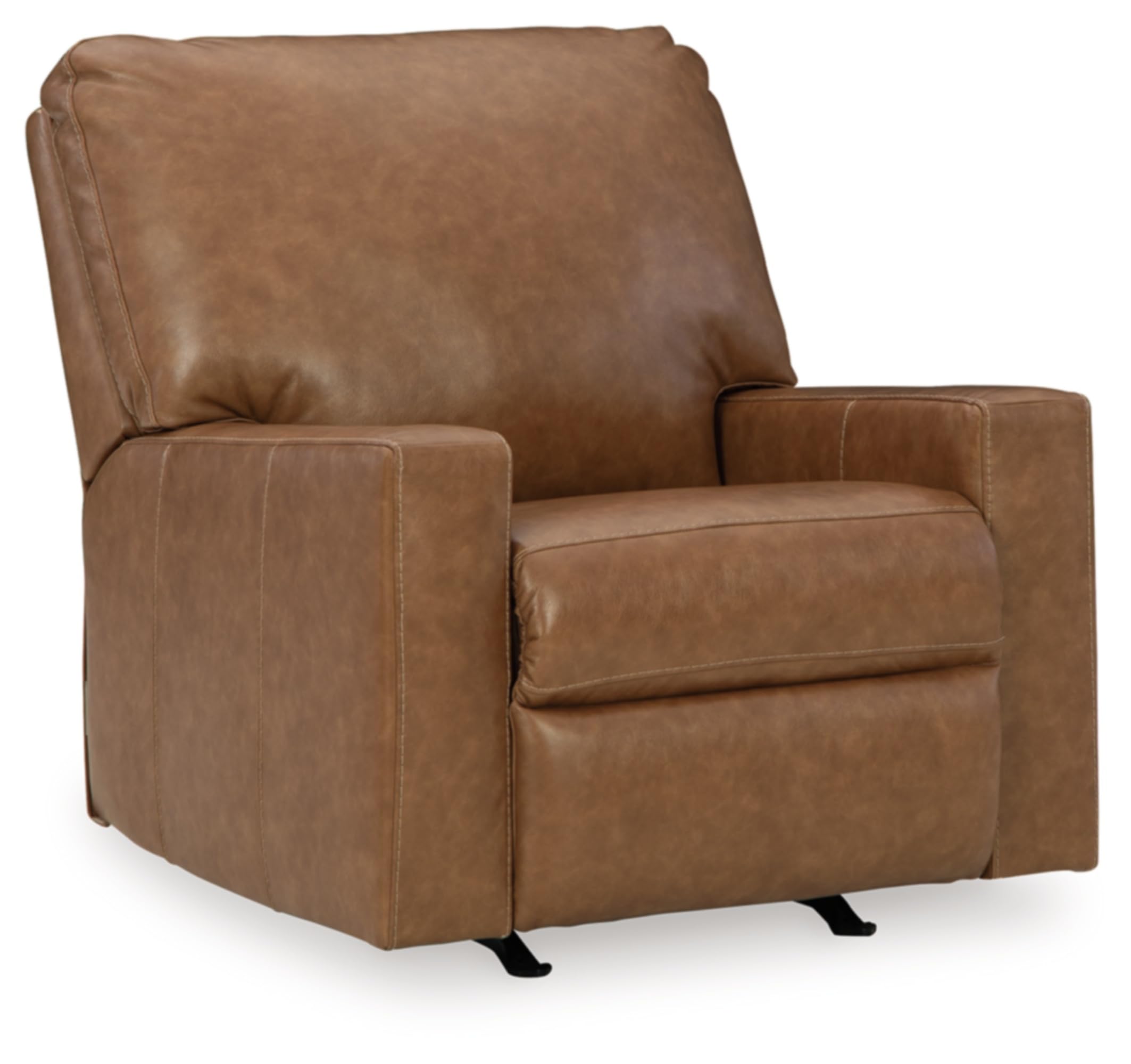 Signature Design by Ashley Bolsena Contemporary Leather Match Manual Rocker Recliner, Dark Brown