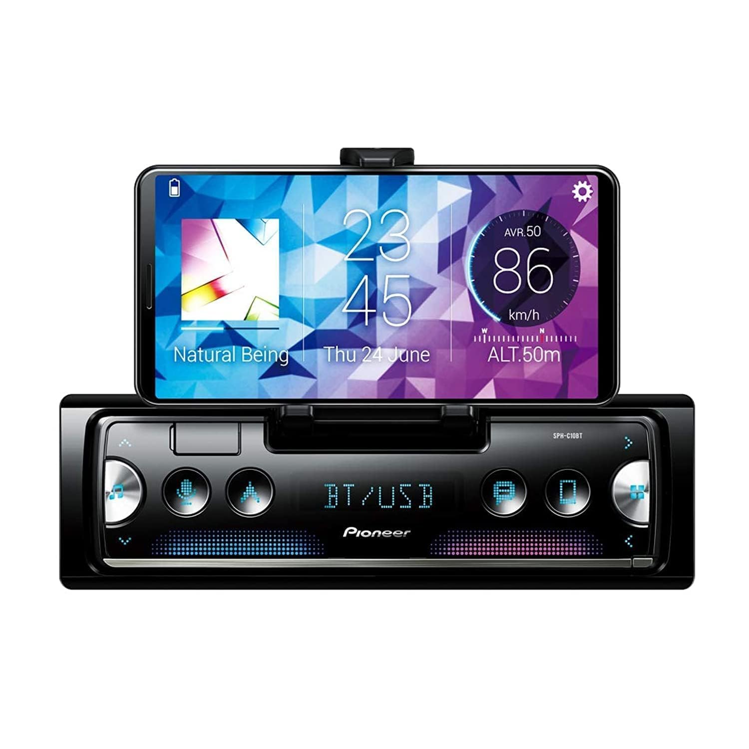 PioneerSPH-C10BT Smartphone Receiver with Pioneer Smart Sync connectivity, Dual Bluetooth, Black