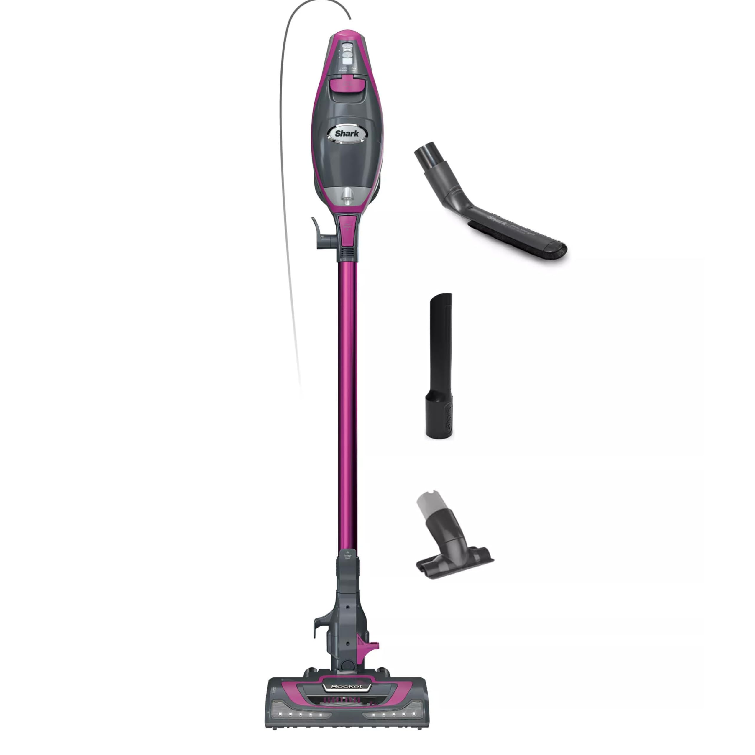 Shark HV371 Rocket Pro DLX Corded Stick, Removable Hand Vacuum, Advanced Swivel Steering, XL Cup, Crevice Tool, Upholstery Tool & Anti-Allergen Dust Brush, Fuchsia, Capacity