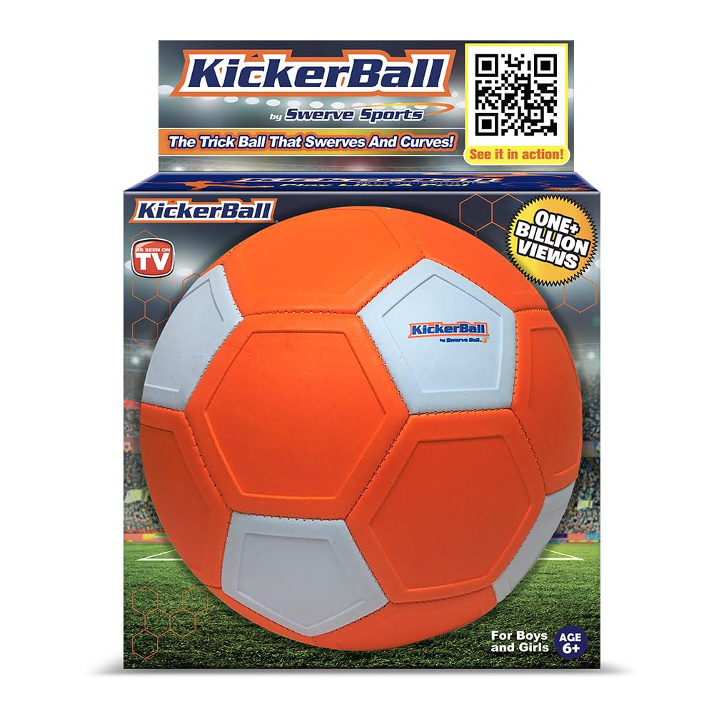 KickerballBend, Curve and Swerve Soccer Ball, Orange, 20.5, Cobi