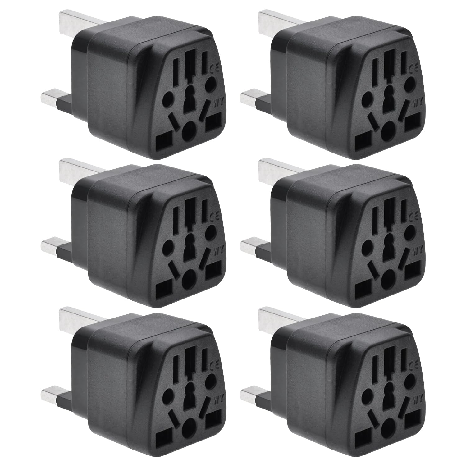 STAYOUNG 6 PCS UK Travel Plug Adapter - Travel Conversion Plug Adaptor British Standard Converter for Business Trip Holiday Hotel Airport for Cell Phone, Laptop Black