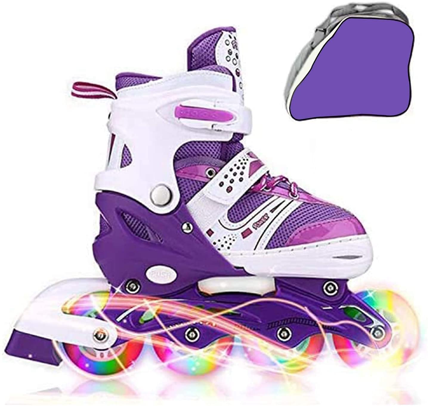 JIFAR Skates Children's Inline Skates for Kids and Youth, Adjustable Kids Roller Skates with Full Light Up Wheels for Girls Boys, Indoor&Outdoor Ice Skating Equipment