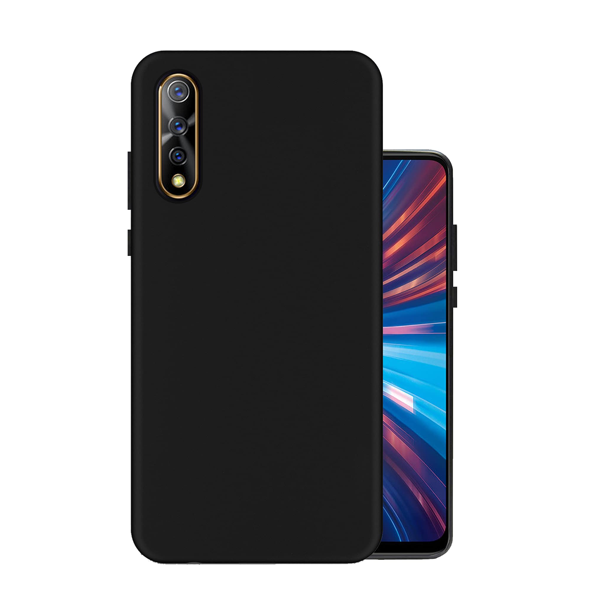 HELLO ZONE Exclusive Matte Finish Soft Back Case Cover for Vivo S1 - Black