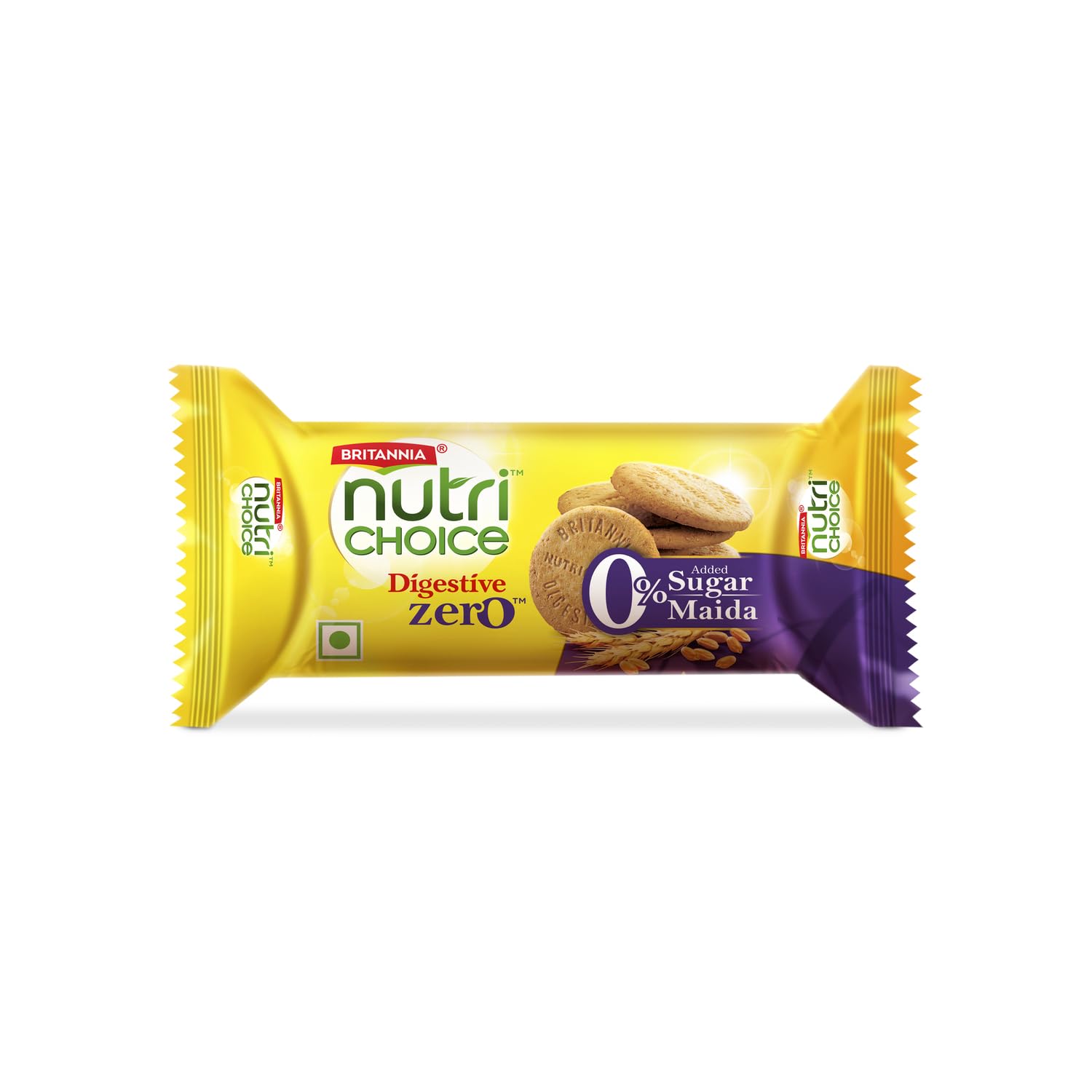 Britannia NutriChoice Digestive Zero High Fibre Biscuits | With 0% Added Sugar & Maida,120 grams