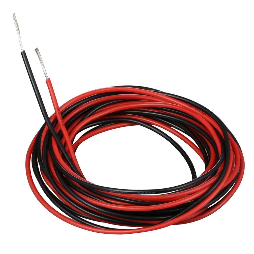 BNTECHGO 26 Gauge Silicone Wire Ultra Flexible 20 ft high temp 200 deg C 600V 26 AWG Silicone Wire 30 Strands of Tinned Copper Wire Stranded Wire Model Cable Black and Red Each Color 10 ft