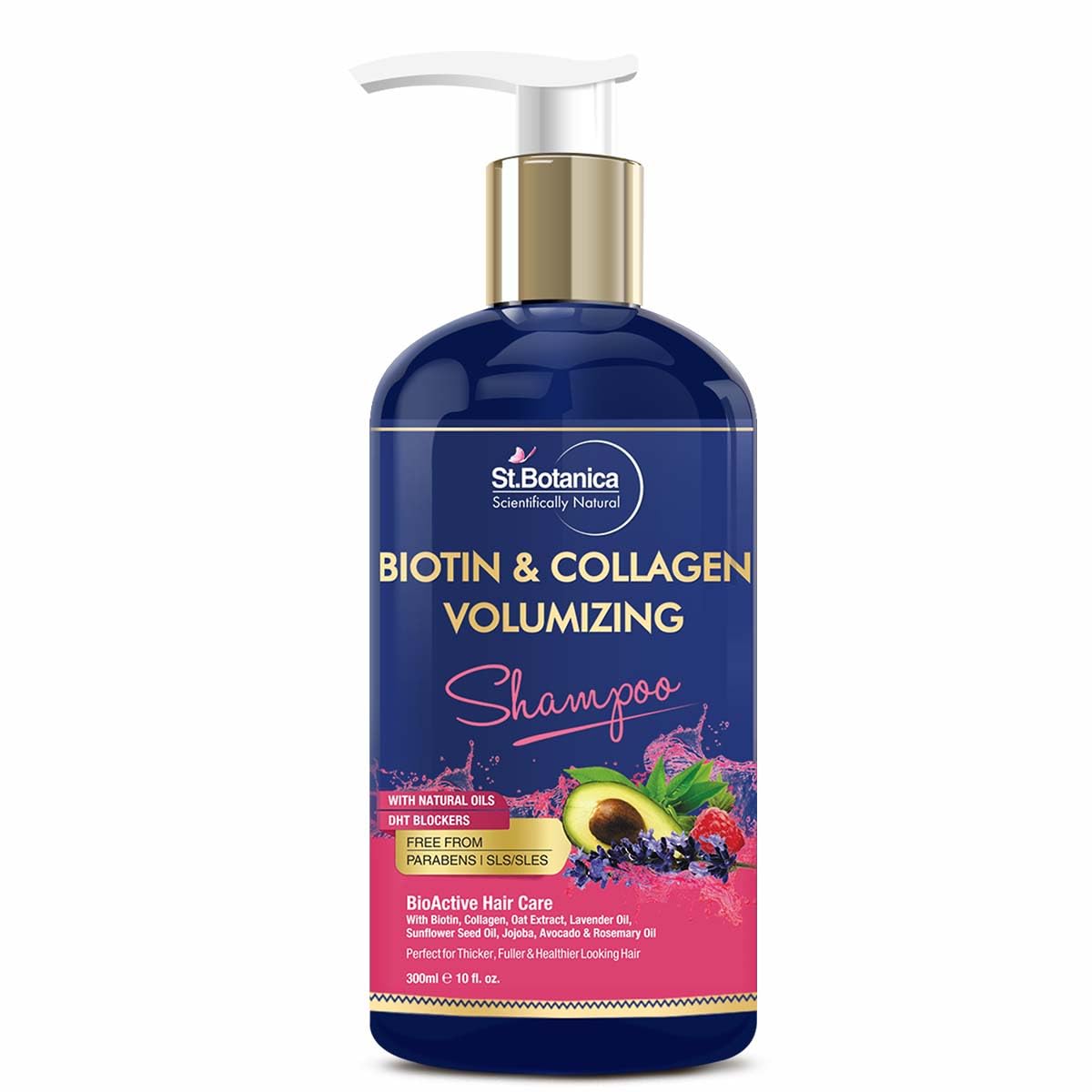 StBotanica Biotin & Collagen Volumizing Hair Shampoo - 300ml - No Sulphate, No Parabens, No Silicon