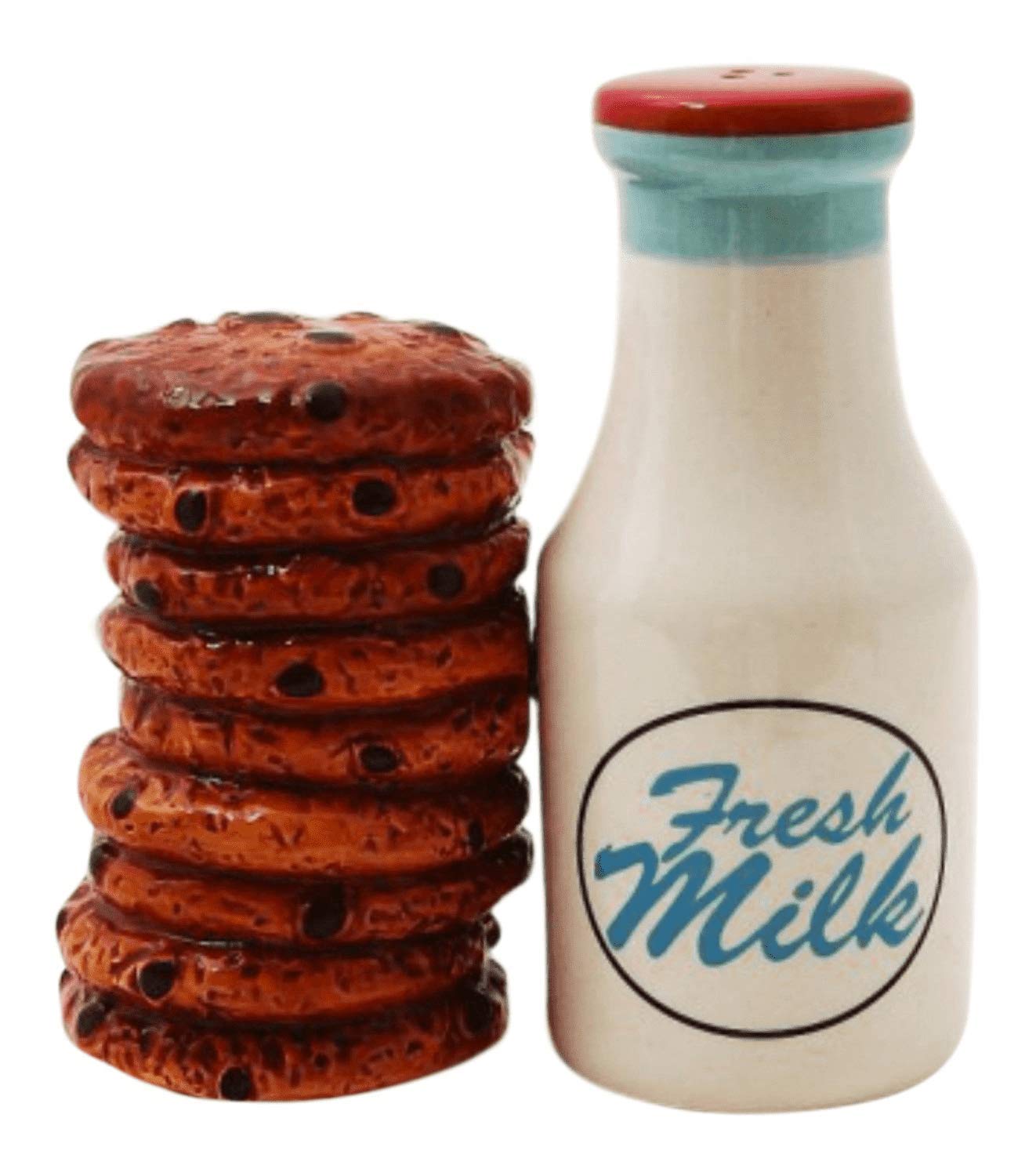 Pacific Giftware Milk and Cookies Lover Ceramic Magnetic Salt and Pepper Shakers