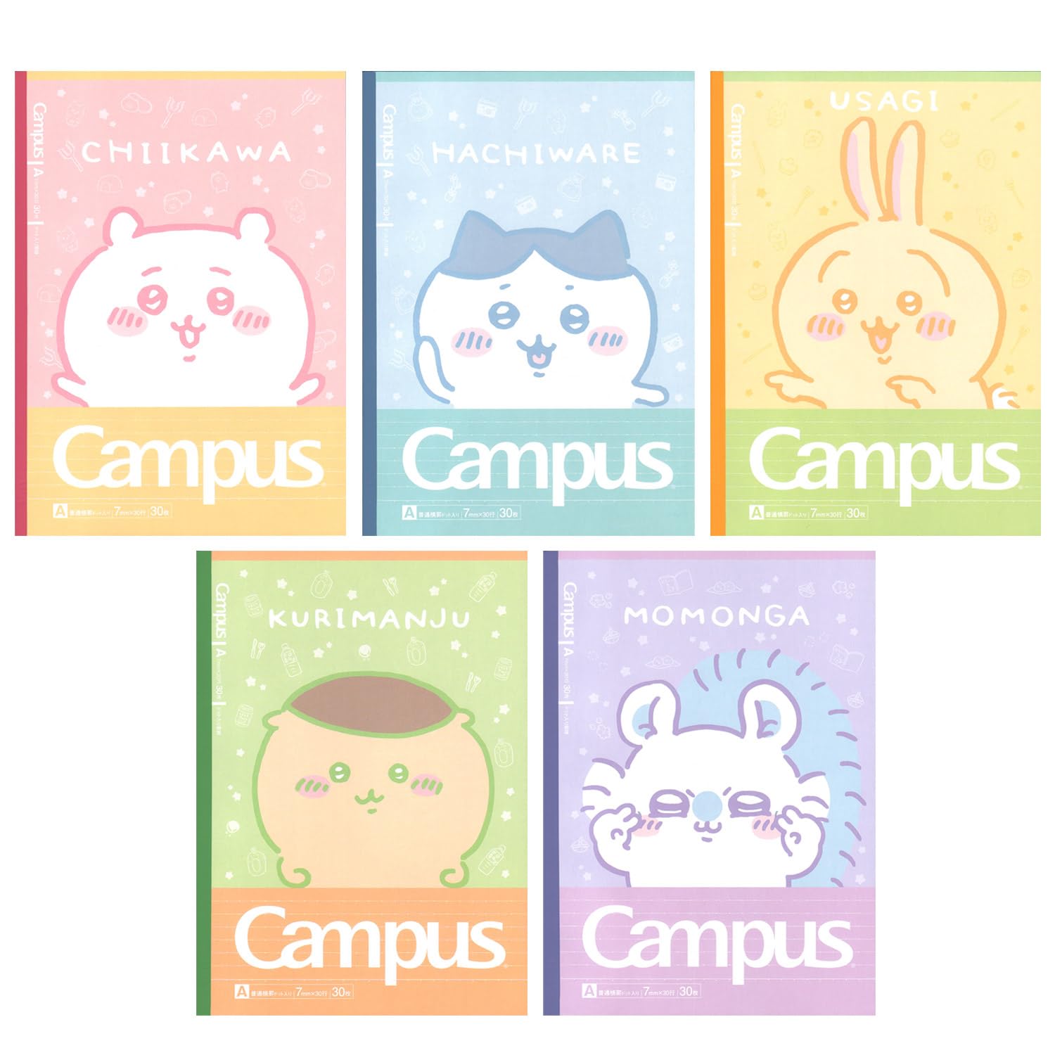 SUN-STARStationery S2691620 Chiikawa Notebook, Campus Note Dot, A Ruled, Chiikawa