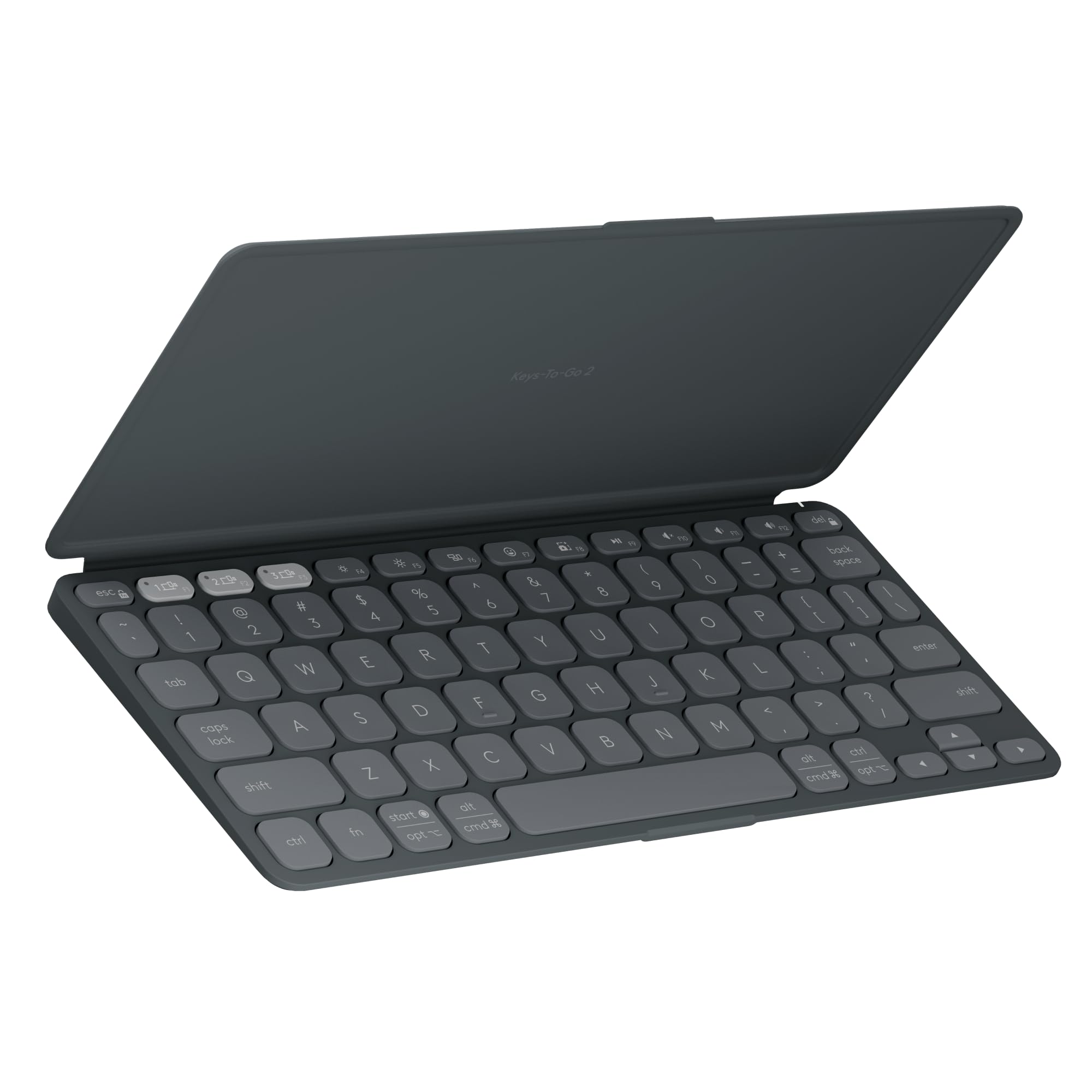 Logitech Keys-to-Go 2 Portable Bluetooth Keyboard for Tablet with Built-in Cover, Slim and Compact Wireless Keyboard for Windows, Android, Linux, iPad, iPhone, Mac, Apple TV - Graphite