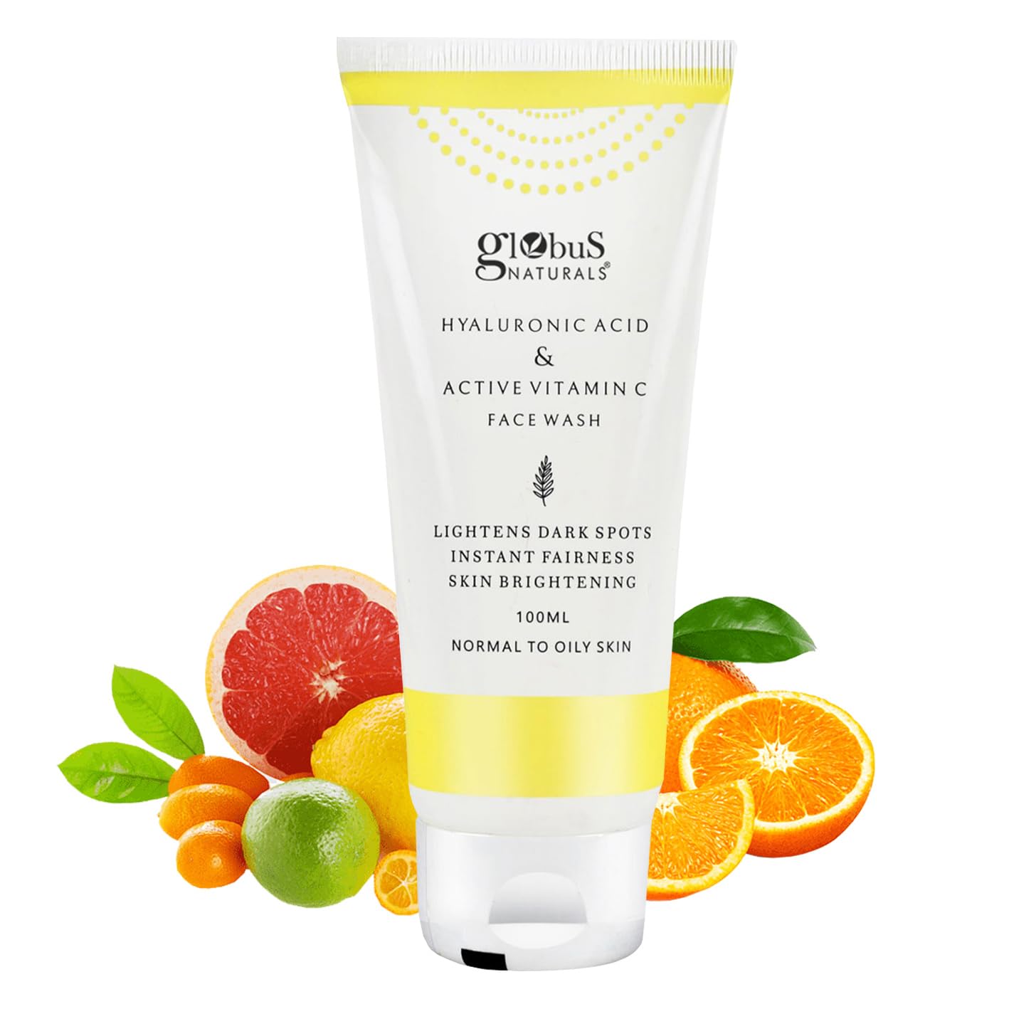 GlobUS Natural Anti-Ageing Face Wash With Hyluronic Acid And Vitamin C 100 Ml