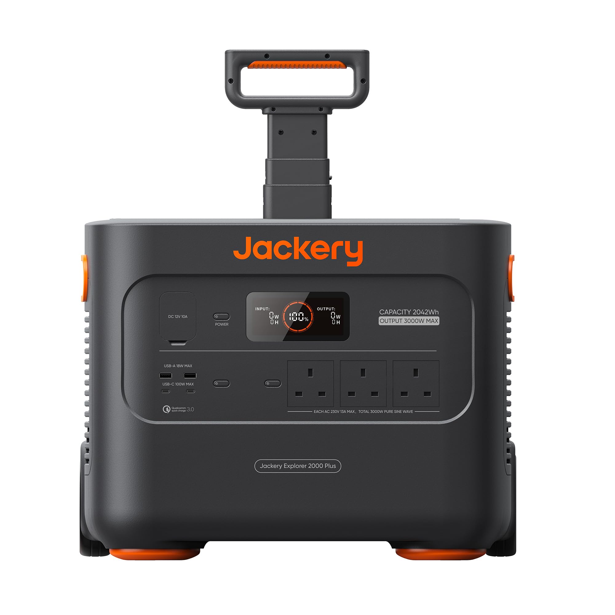 Jackery Portable Power Station Explorer 2000 Plus with 2042.8Wh LiFePO4 Battery 3000W Output, Expandable to 12kWh 3000W, Compatible with Solar Panel for Outdoor RV Camping & Emergency