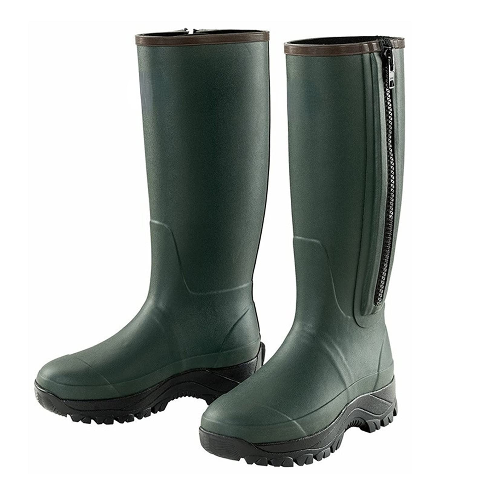 BUYUPAquashoes High Rain Boots Zipper Rubber Boots Waterproof (Size : 40)