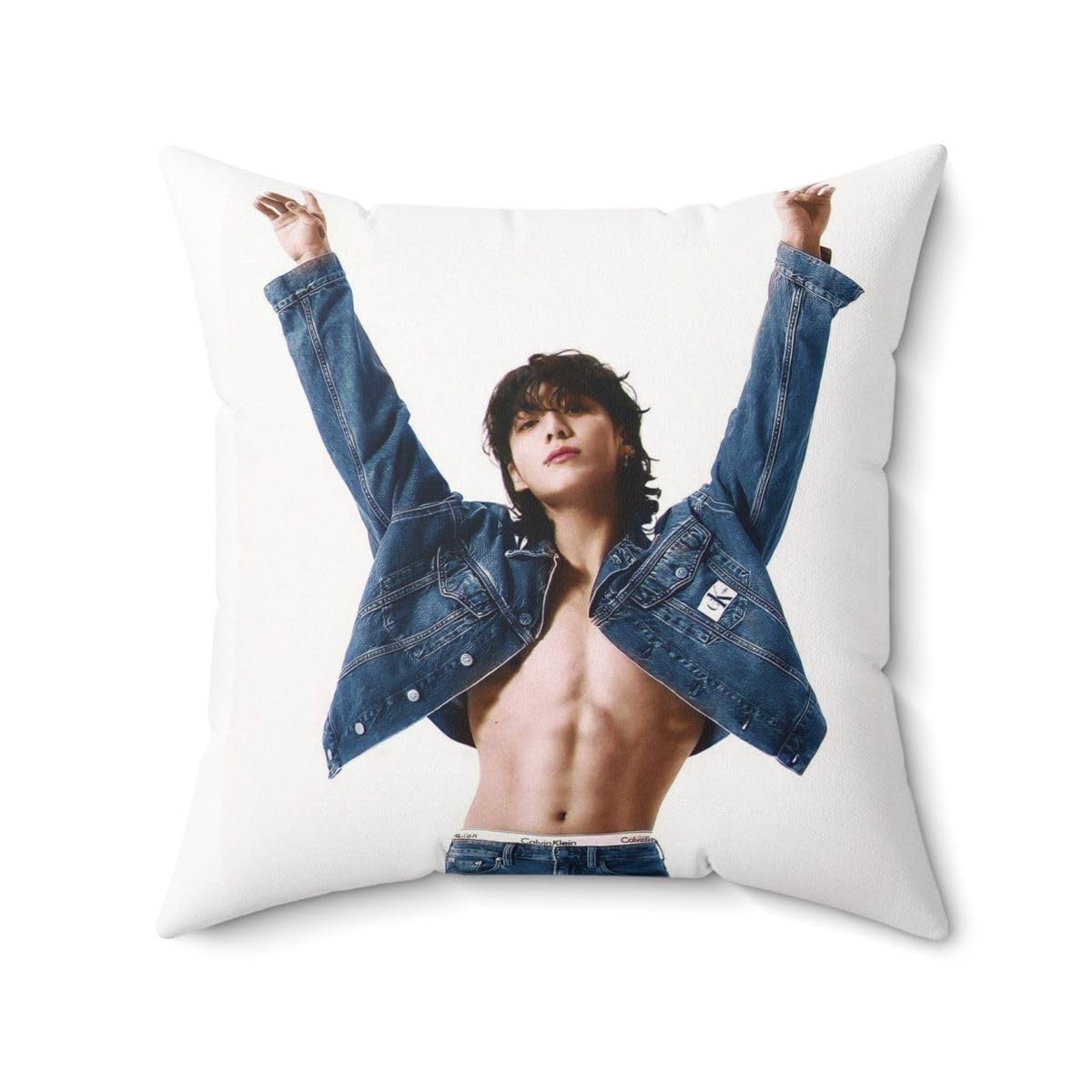 CRAFT MANIACS Jungkook Calvin Boy 16 * 16 Inches Cotton Pillow with Filler in Vaccum Packaging Best Gift for KOOK Army