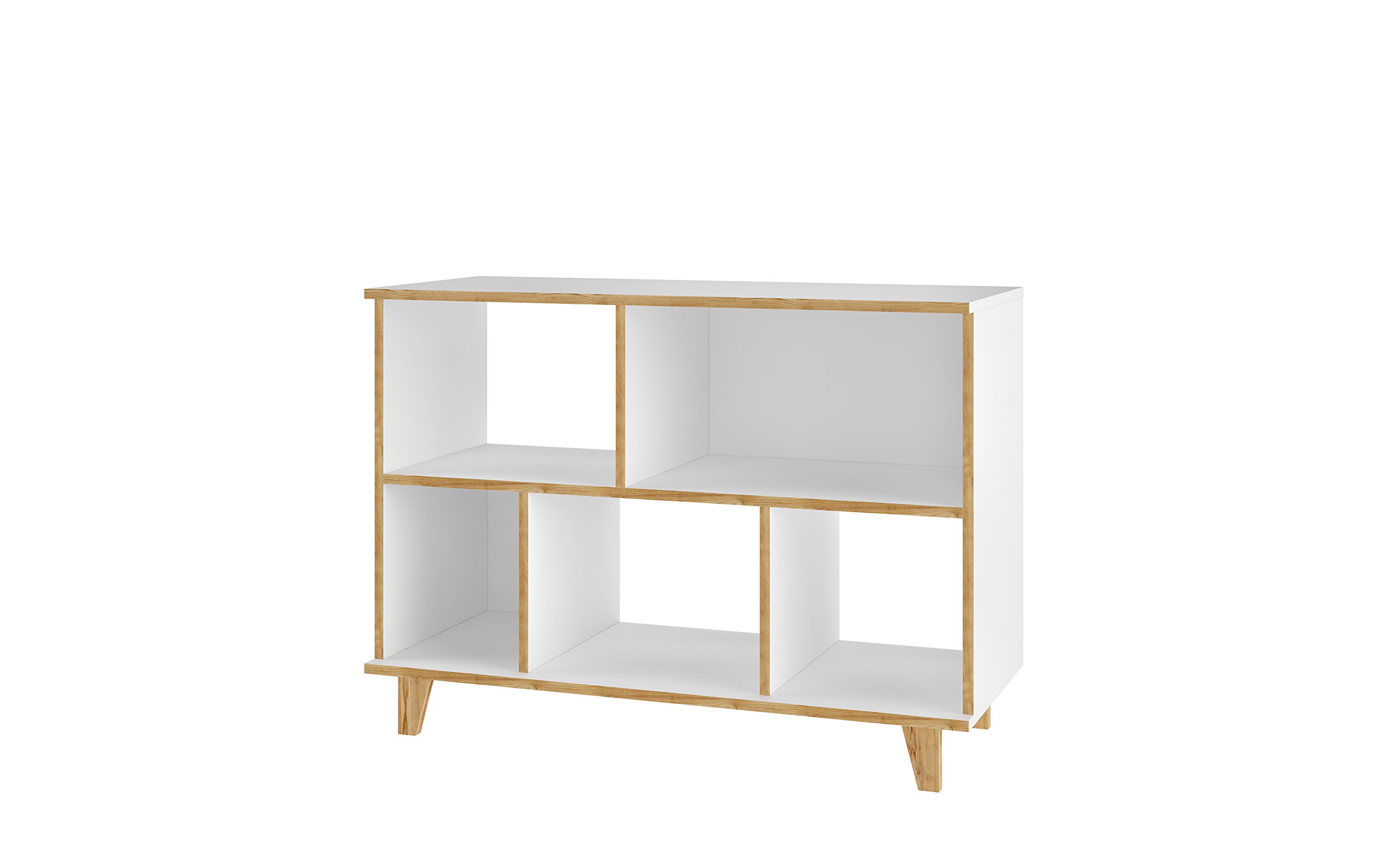 BRV MÓVEIS MDP/Pinus Feet/Melamine Finishing Multi-use side shelves, Kicthen Organizer, Cabinet, BMU 66-160, White, Small, H65.5 x W38 x D90 cm, Easy Assembly