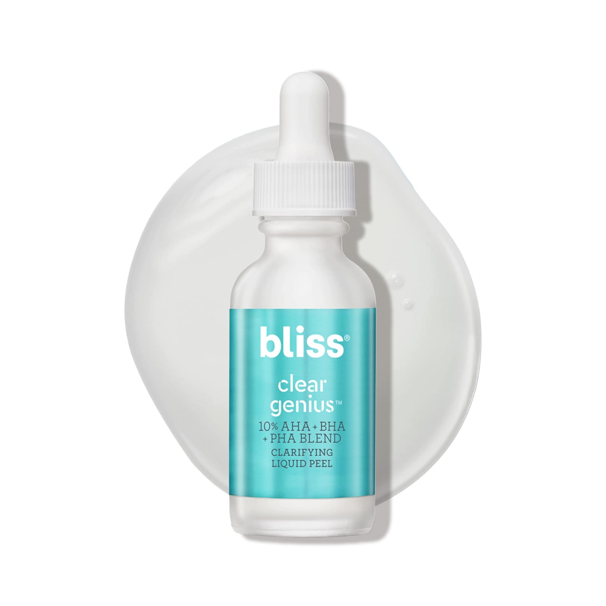 Bliss Clear Genius Clarifying Overnight Liquid Peel | Clear Pores & Exfoliate Skin | Non-Irritating | Clean | Cruelty-Free | Paraben Free | Vegan | 1 fl oz