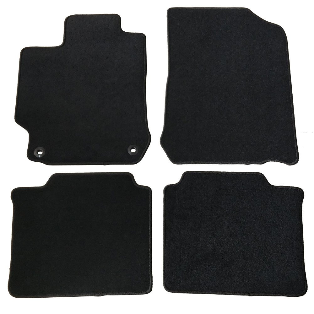 Floor Mats Compatible With 2012-2017 Toyota Camry | Black Nylon Front Rear Flooring Protection Interior Carpets 4PC By IKON MOTORSPORTS | 2013 2014 2015 2016