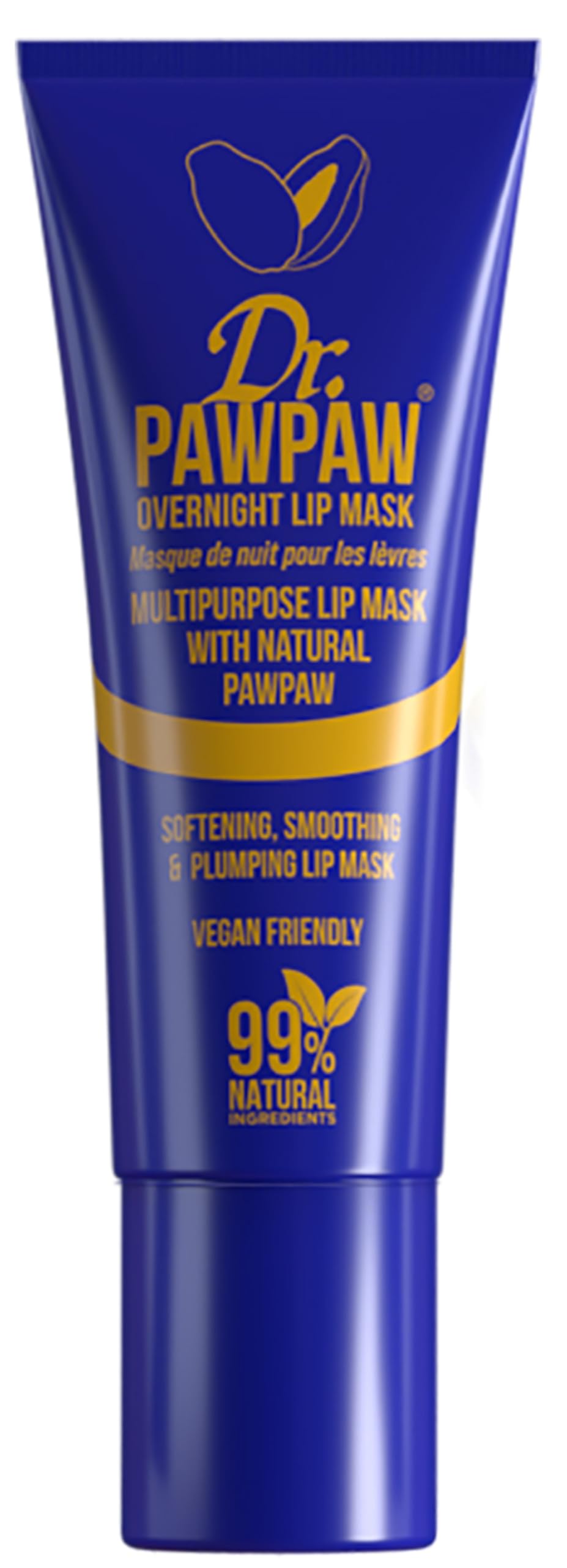 Dr.PAWPAW Overnight Lip Mask - Multi-Purpose Balm, Natural Pawpaw & Peptides Smooth Skin, Cracked Lips, Vegan, Ethical Beauty & Fregrance Free (10 ml)