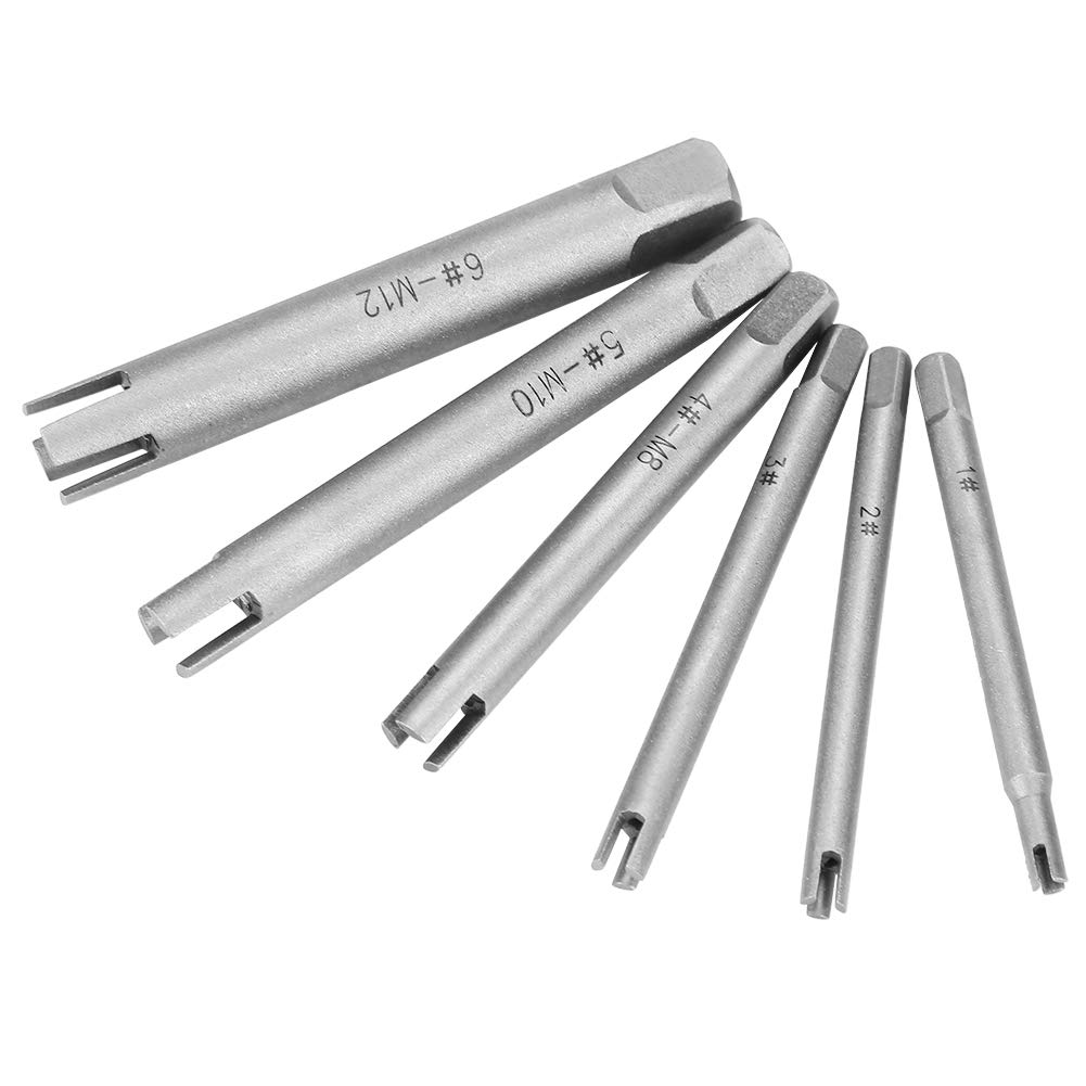 Tap Extractor 3/4 Flute Broken Head Screw Remover Stripped Tap Extractor Set Steel 3 Types 6 Pcs