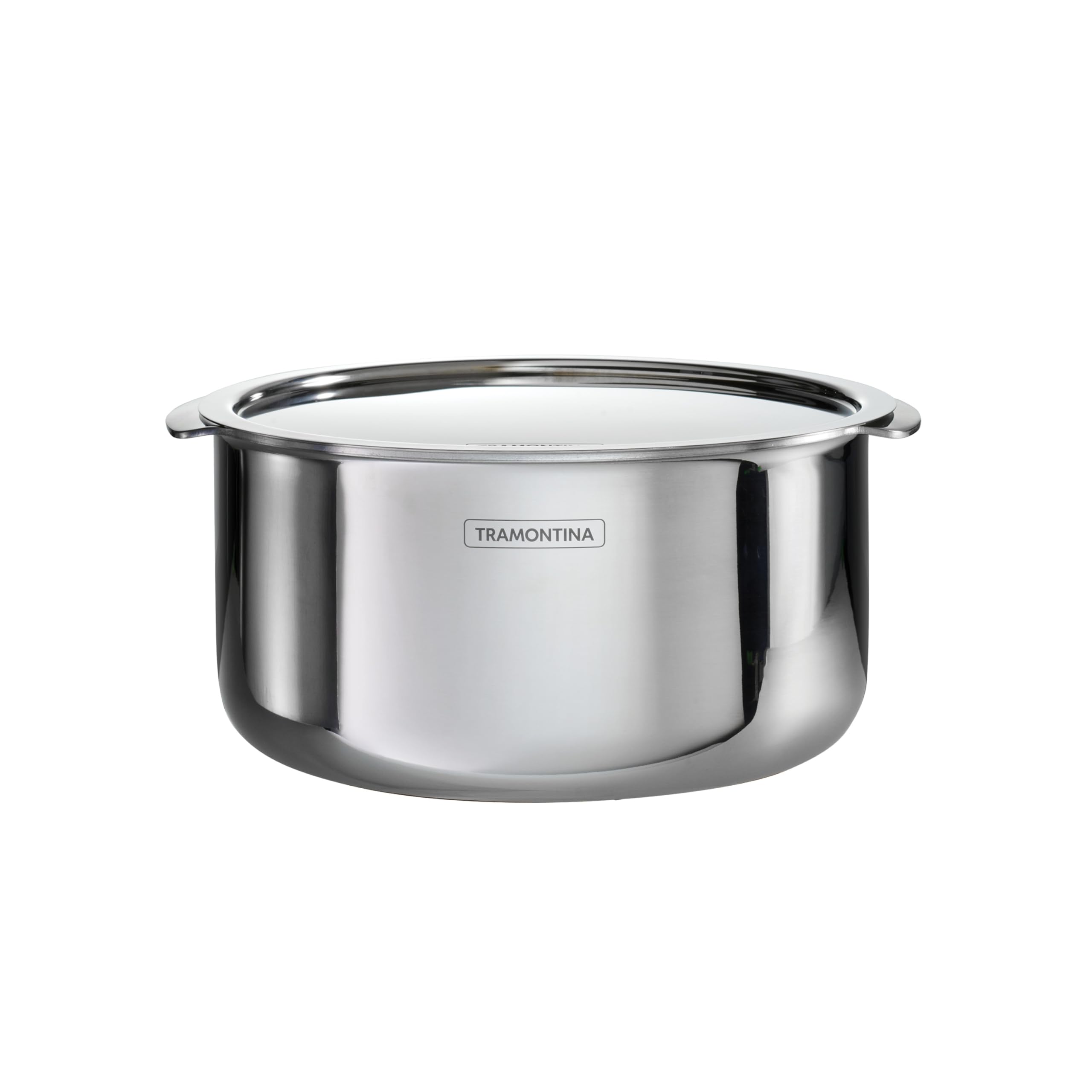 TramontinaUtsava 3.4-Quart Tri-Ply Clad Stainless Steel Tope with Lid, Patila Pot for Indian Cooking