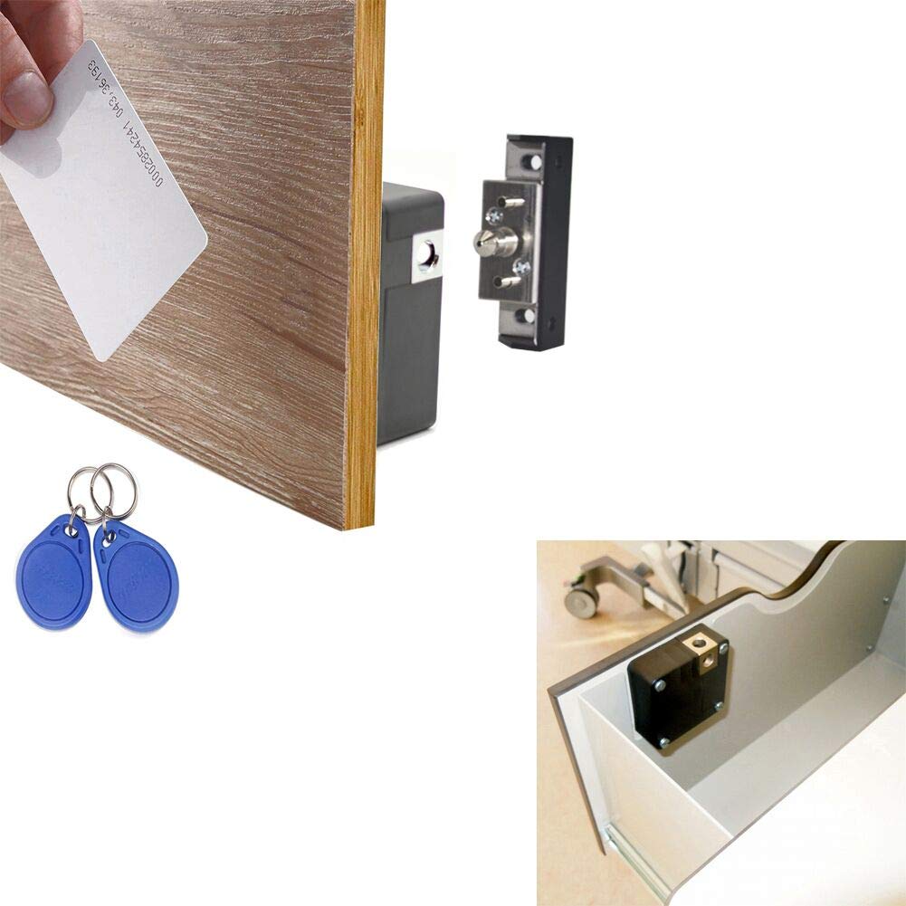 WOOCH Electronic Cabinet Lock Kit Set, Hidden DIY Lock for Wooden Cabinet Drawer Locker, RFID Card/Tag Entry