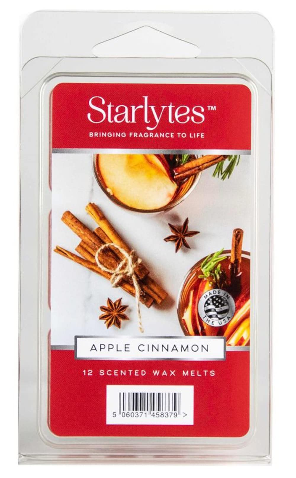 Starlytes 500672 Apple Cinnamon Wax Melts 12 Pack, Aluminium, White