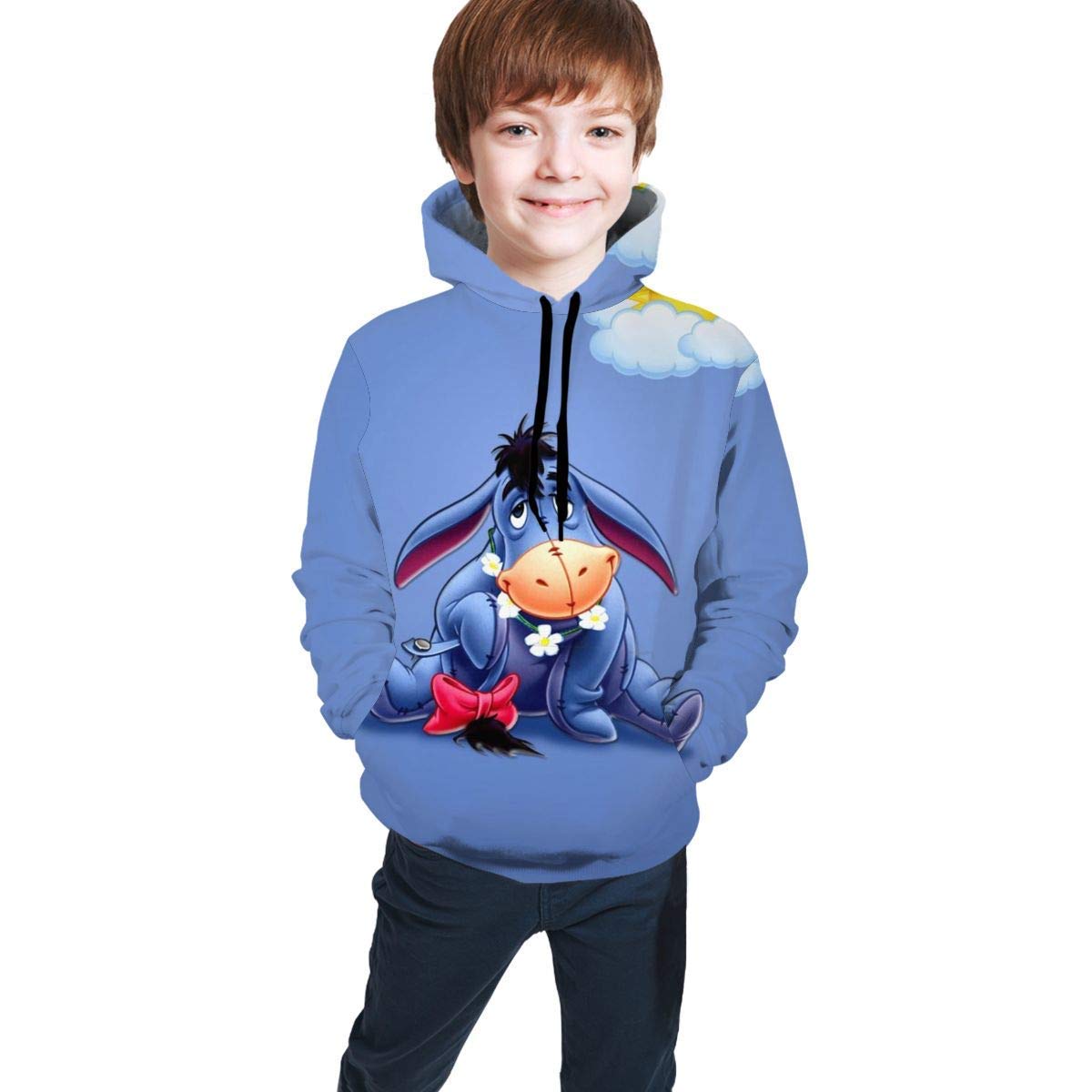 YGYP Cute Eeyore Unisex Kids Hoodies 3D Print Pullover Sweatshirt Sweaters with Pocket for Teens