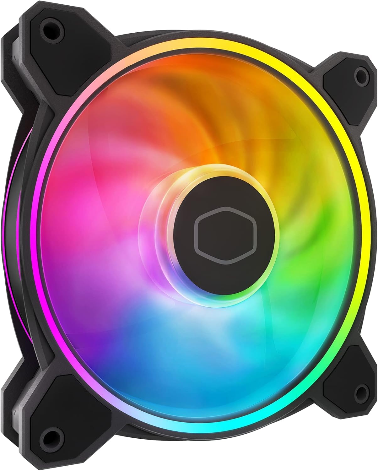 Cooler Master MasterFan MF120 Halo2 ARGB: Case & Cooling Fan, Dual Ring Addressable RGB Lighting, Rifle Bearing, Enlarged Air Balance Blades with Jam Sensor Protection & Upgraded Driver IC - 120mm