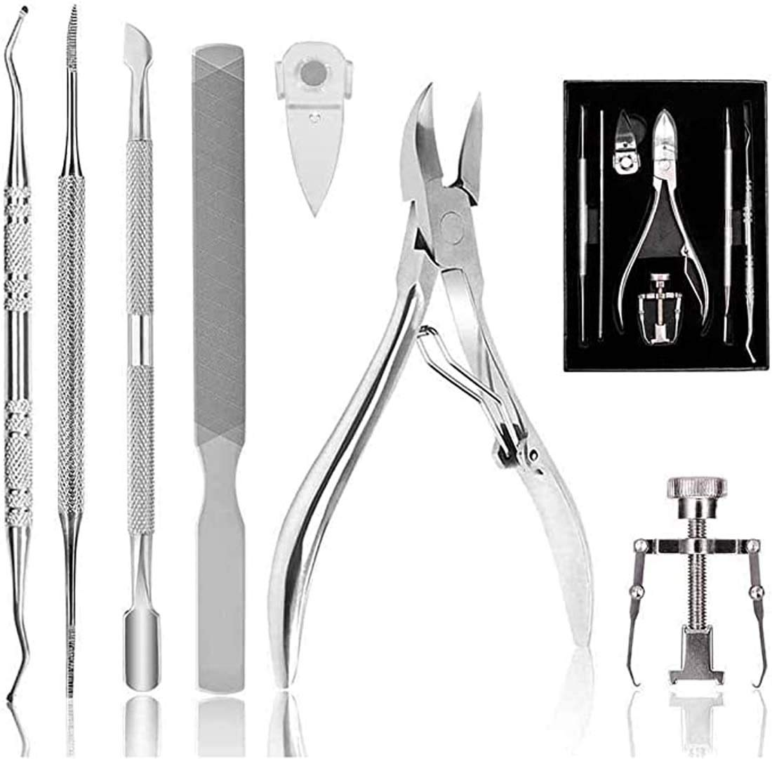 ELECDON Toenail Clippers Set 7Pcs, Staineless Steel Ingrown Toenail Tool Kit, Professional Toe Nail Nippers Set Pedicure Treatment Tool for Ingrown & Thick Nail, Surgery Grade Manicure Pedicure Tool