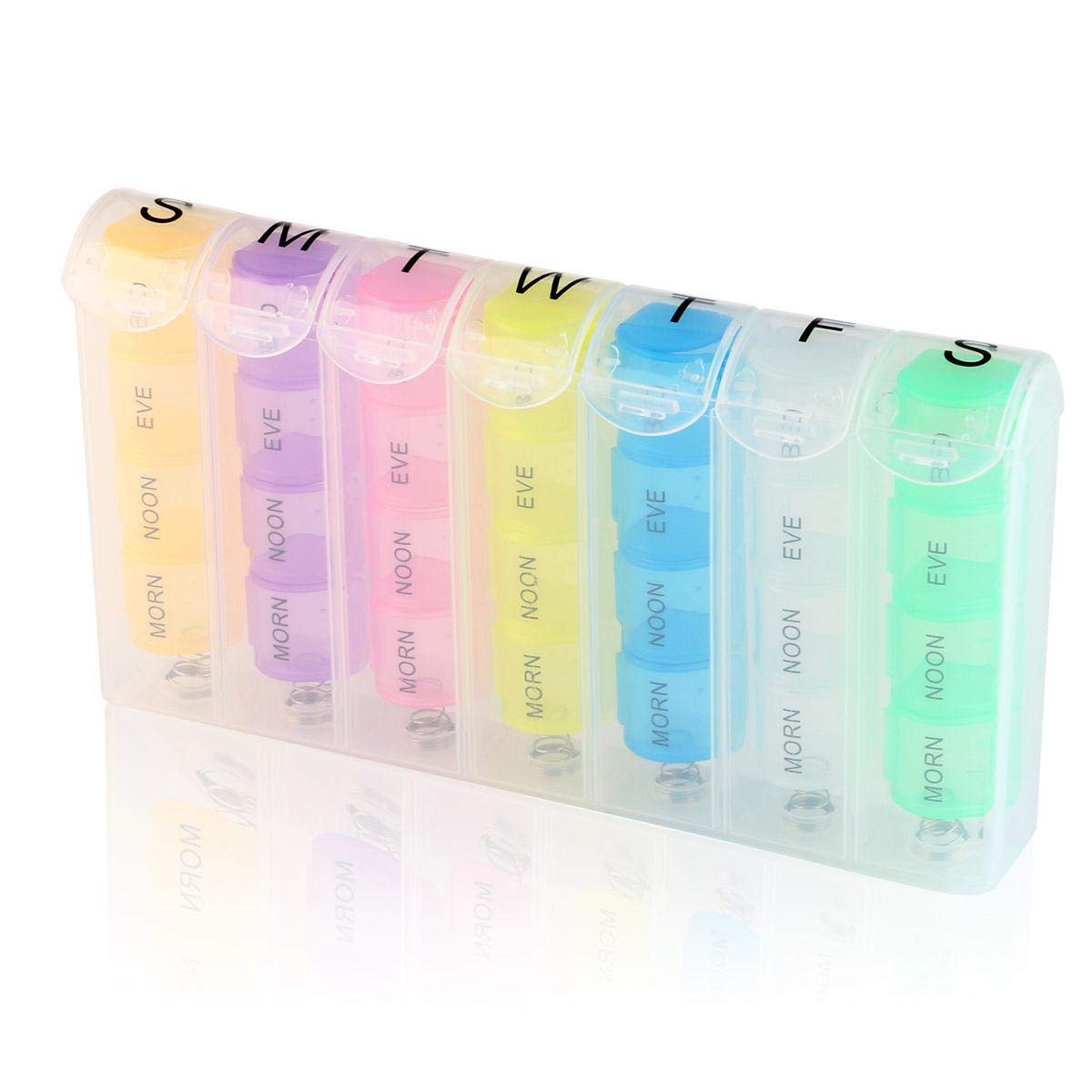 Weekly Daily 7 Day Pill Box Medicine Tablet Storage Organiser Dispenser Holder