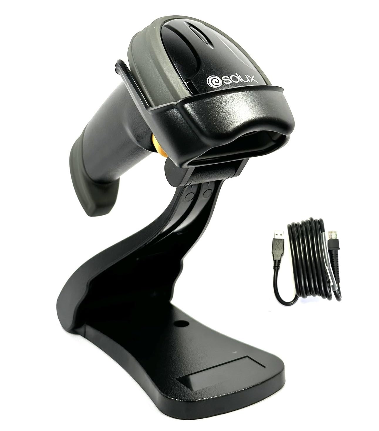 SOLUX Barcode Scanner - QR Code Scanner - 2D Barcode Scanner - Master Efficiency with USB Barcode Scanner - Bar Code Scanner with Stand - The Ultimate Hand Scanner - Screen and Paper Scanning - Black