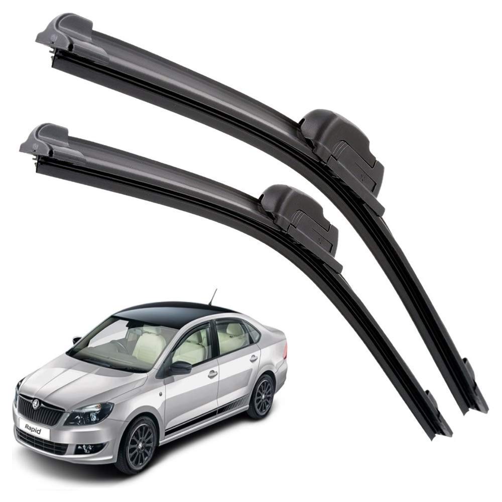 Euro Care Windshield Car Wiper Blades Compatibility With Skoda Rapid (Model : 2013-2019) - Set of 2Pc (D-24,P-16)