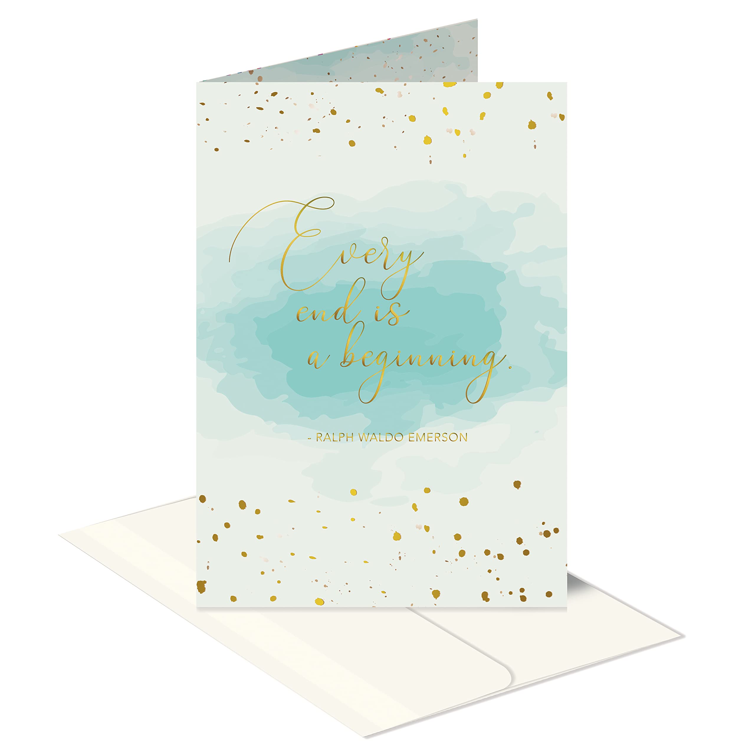 Better Office ProductsFarewell Goodbye Card with Envelope, Elegant Metallic Foil Design, Will Miss You Card, Coworker Goodbye Retirement Card, Classic 5 x 7 Inch Size (Gold Metallic)