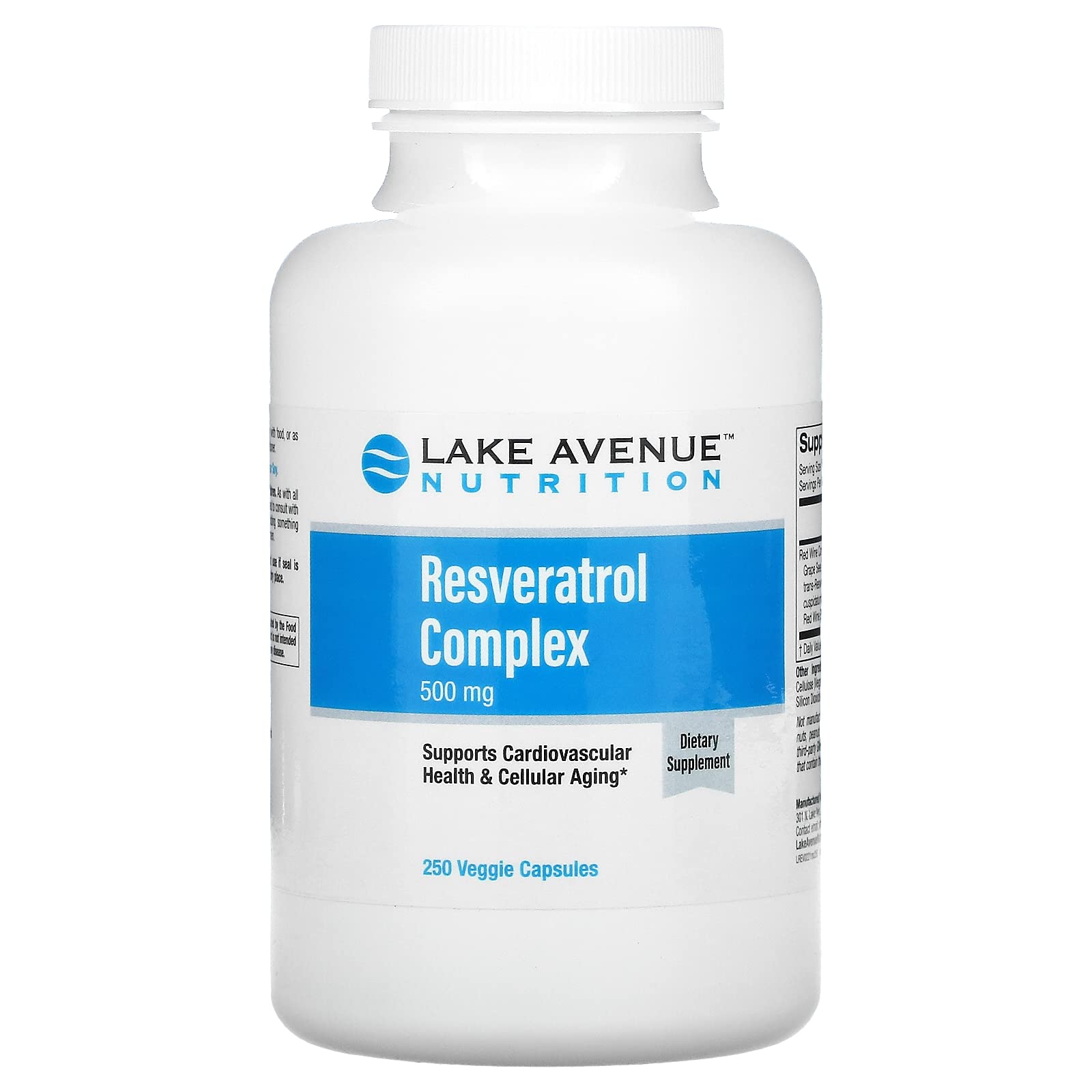 Lake Avenue Nutrition, Resveratrol Complex, 500 mg, 250 Veggie Capsules