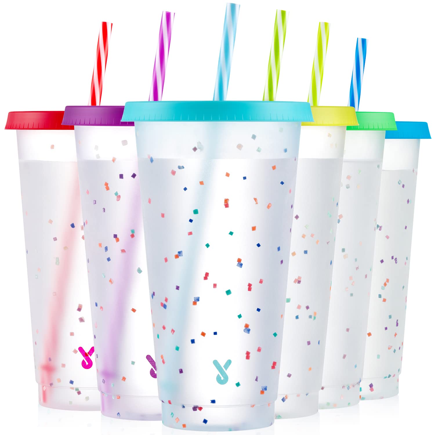 Meoky Color Changing Cups 24oz 6p With Confetti