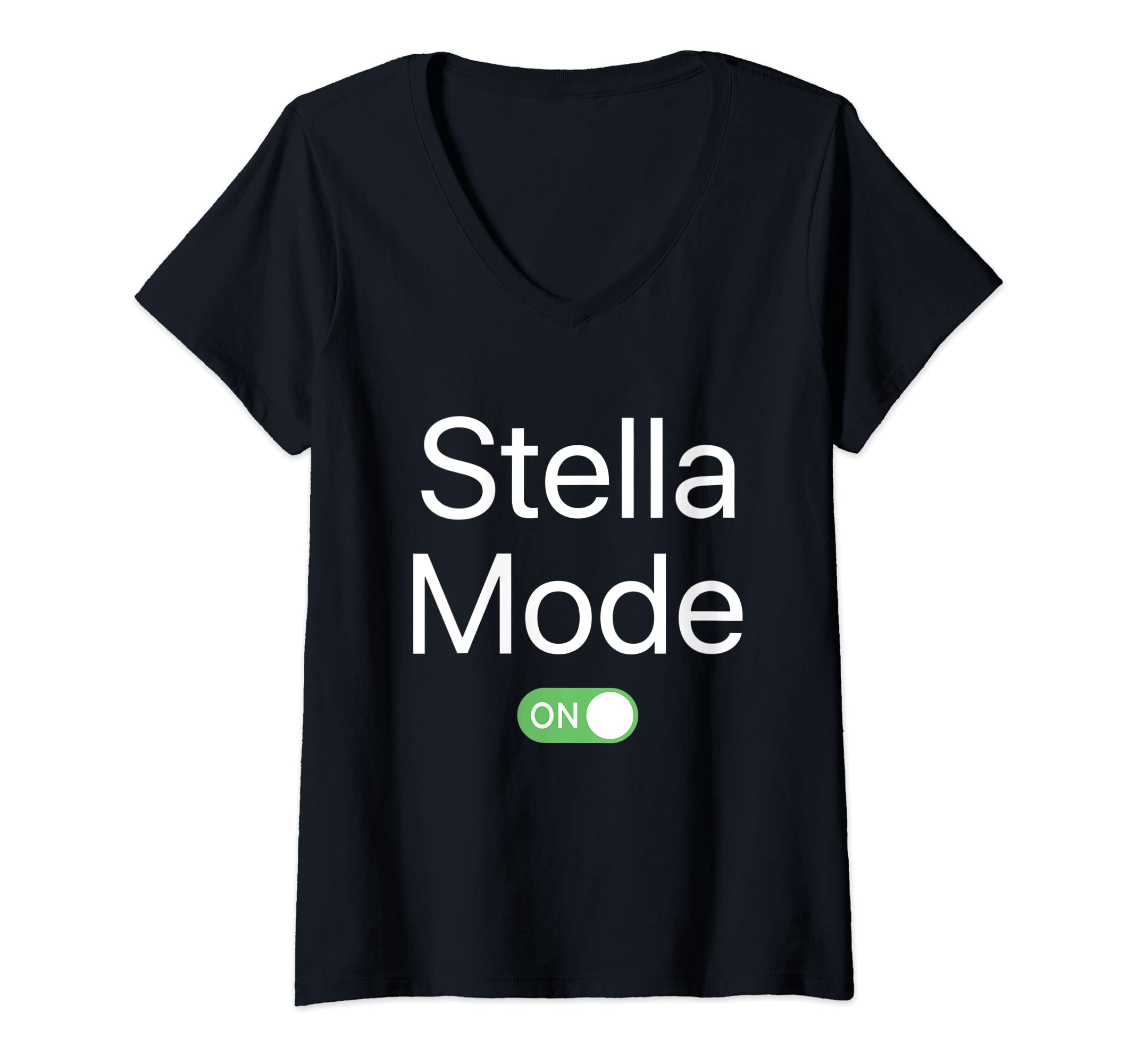 Womens Stella Mode On First Name Smartphone Design Novelty V-Neck T-Shirt